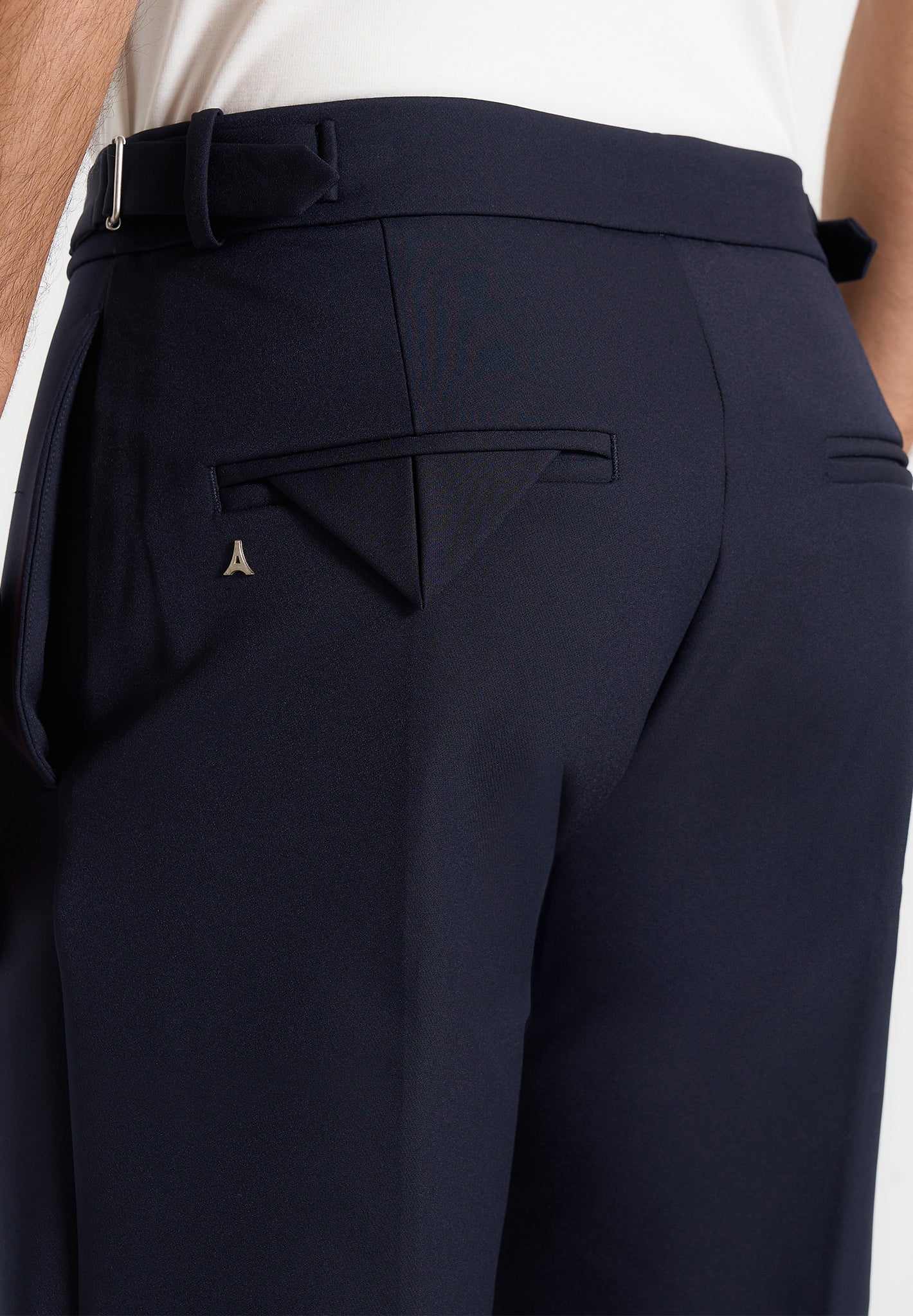 Aiden - Slim Fit Stretch Trousers - Navy - Image 5