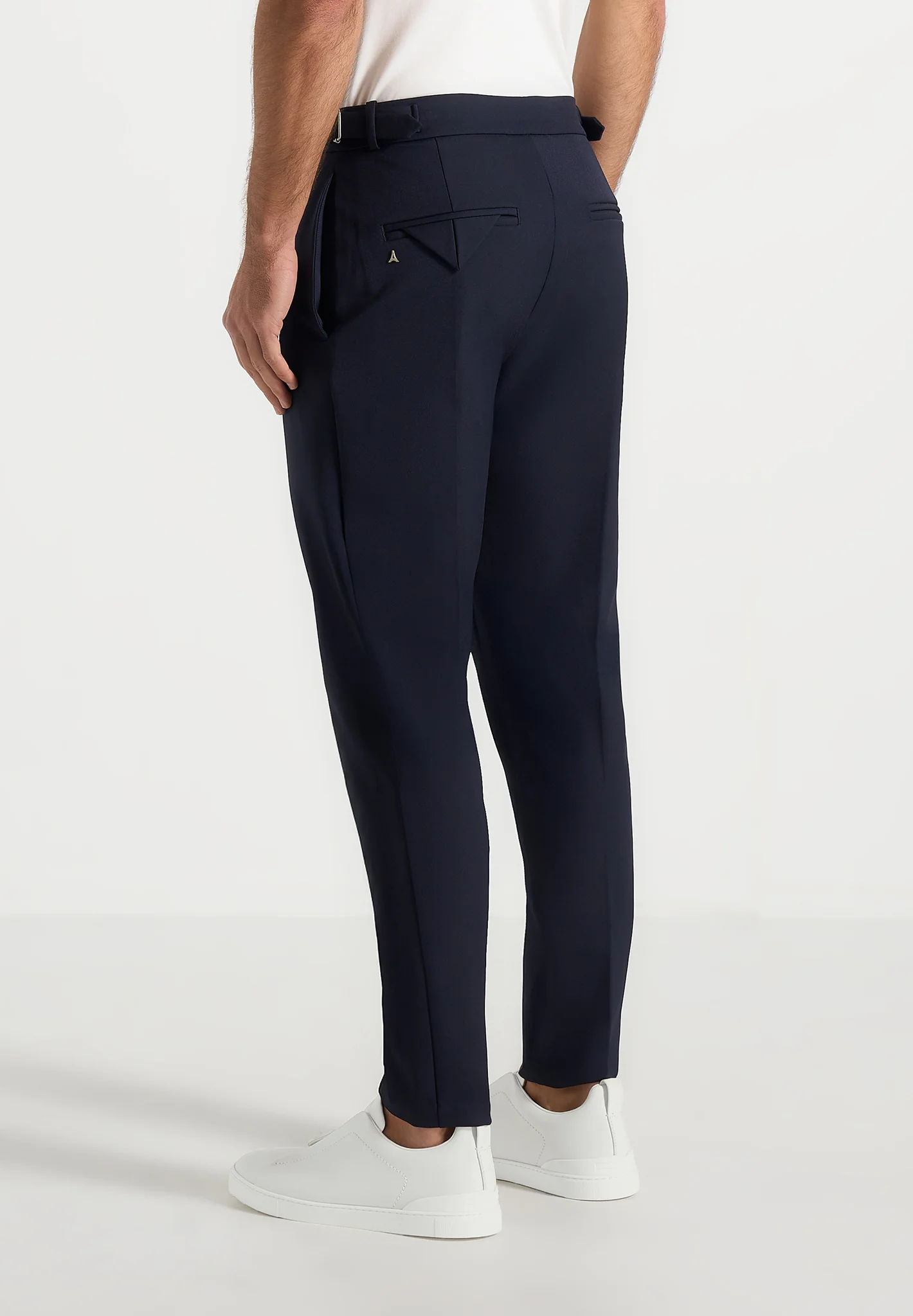 Aiden - Slim Fit Stretch Trousers - Navy - Image 6
