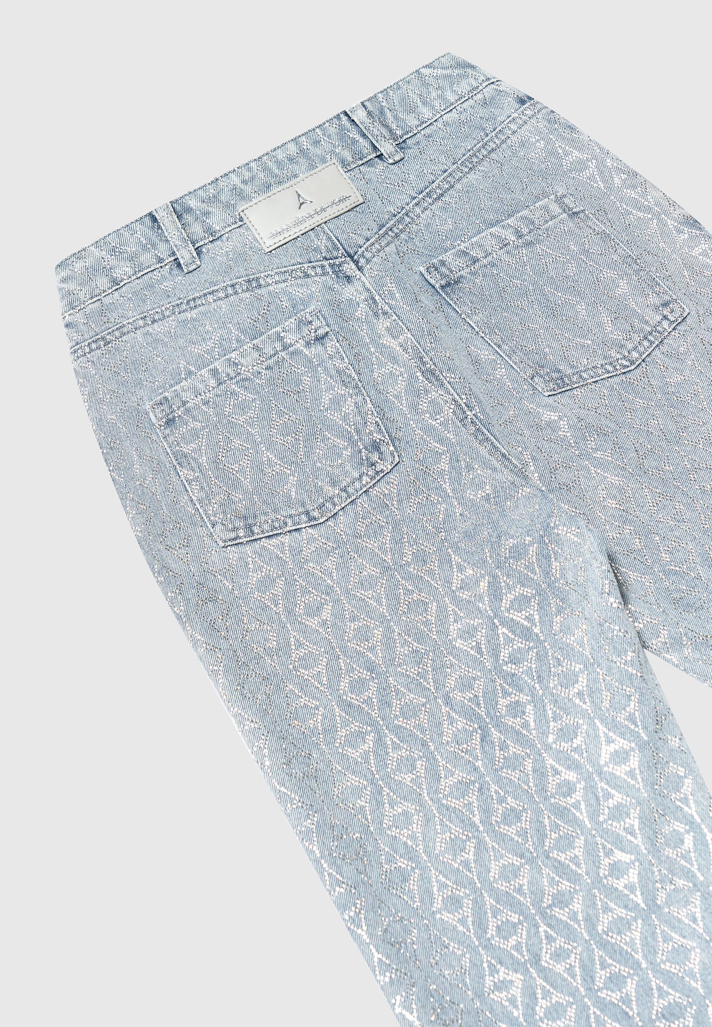 Alma - Rhinestone Eiffel Straight Leg Jeans - Mid Blue - Image 6