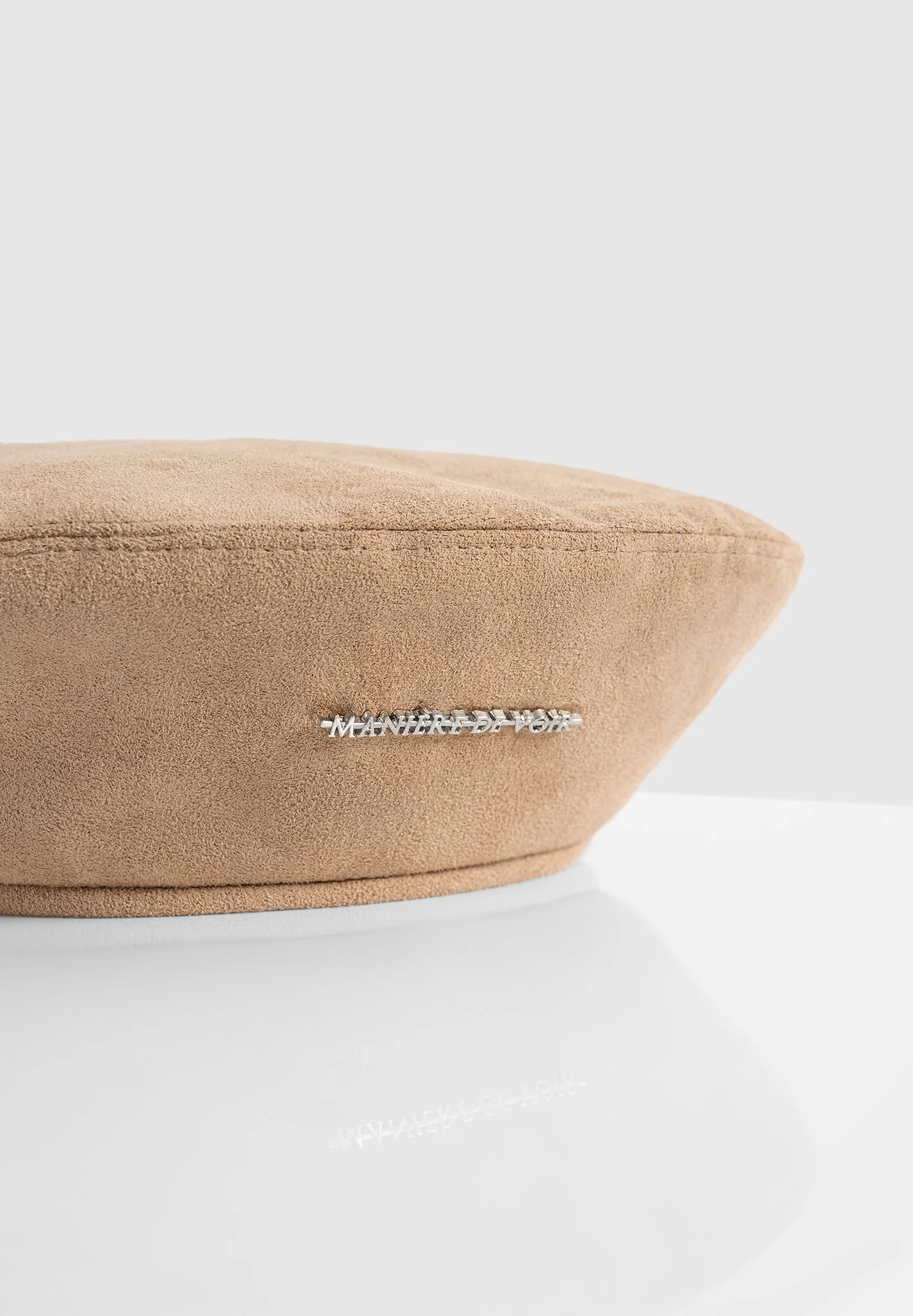 Anya - Suede Beret - Beige - Image 4