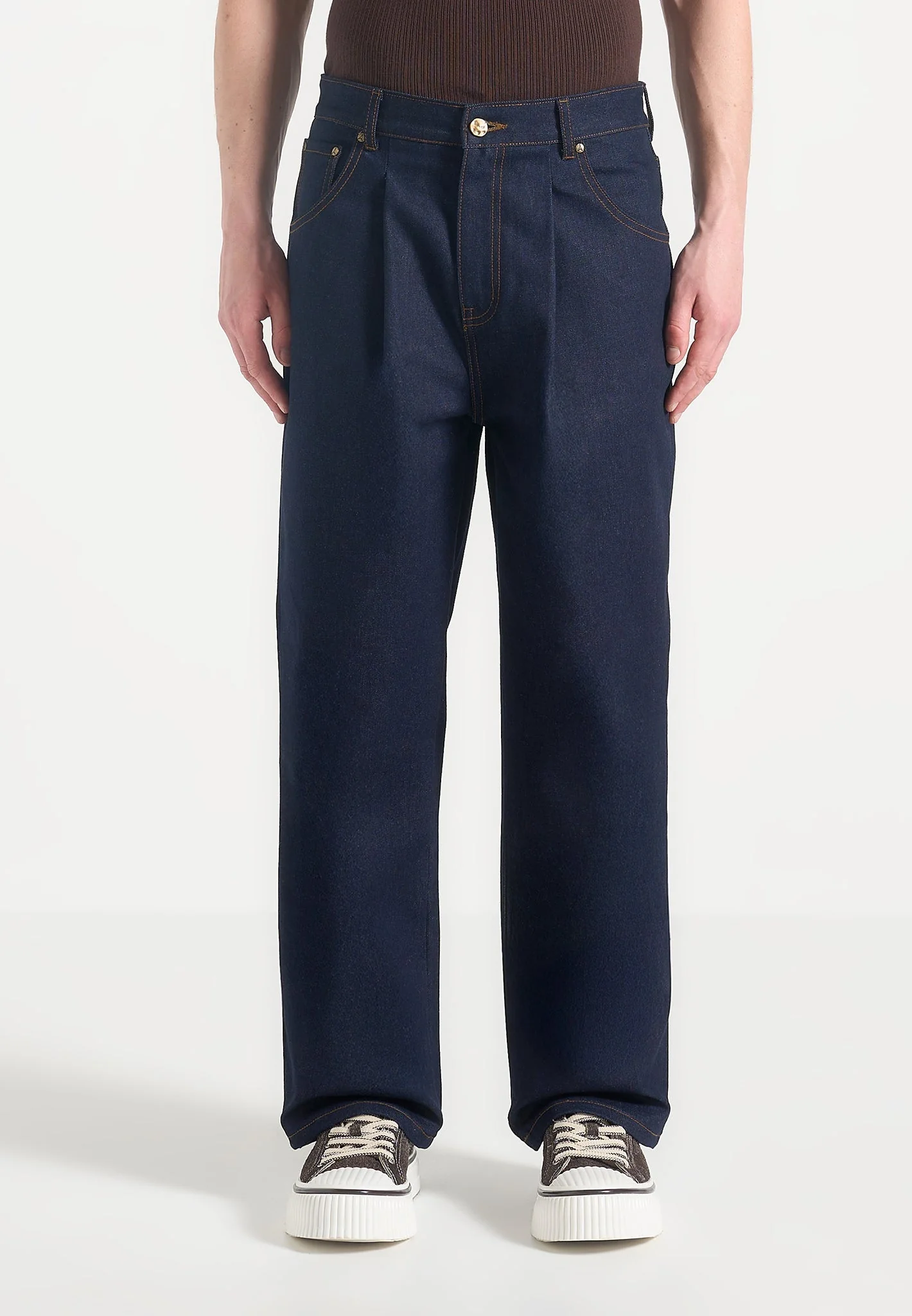 Arnault - Pleated Denim Jeans - Indigo