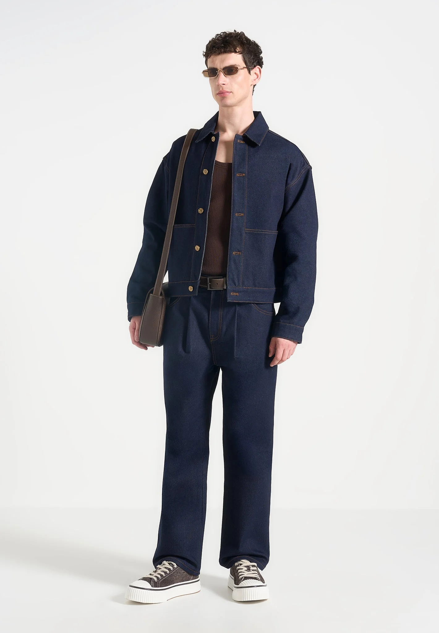 Arnault - Pleated Denim Jeans - Indigo - Image 2