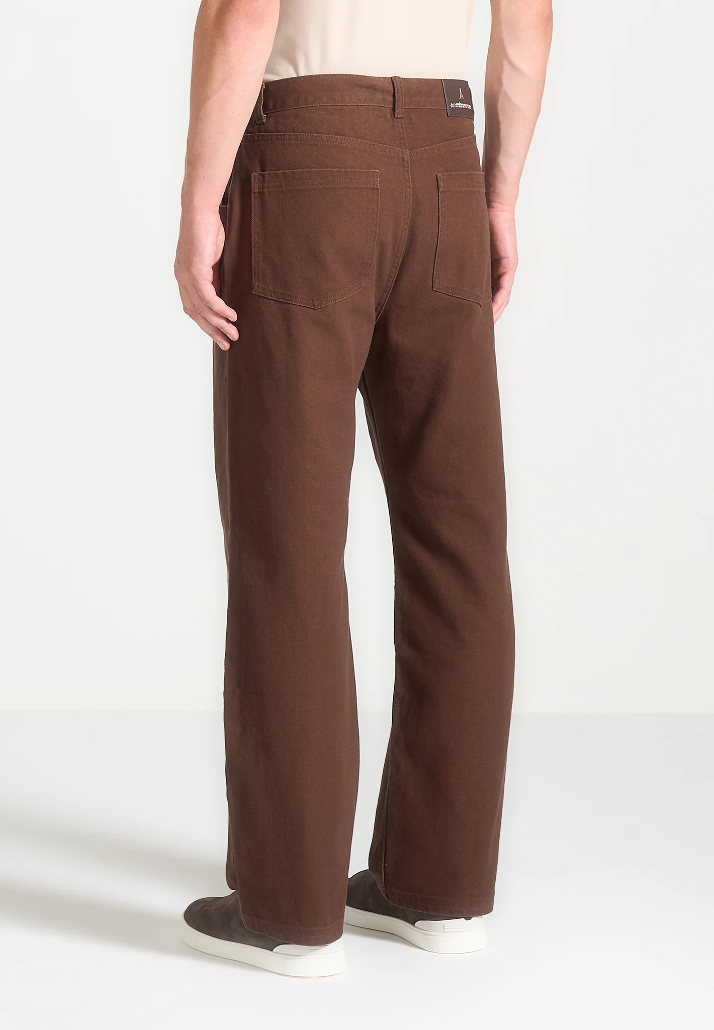 Arnault - Relaxed Fit Pleated Gabardine Jeans - Brown - Image 4