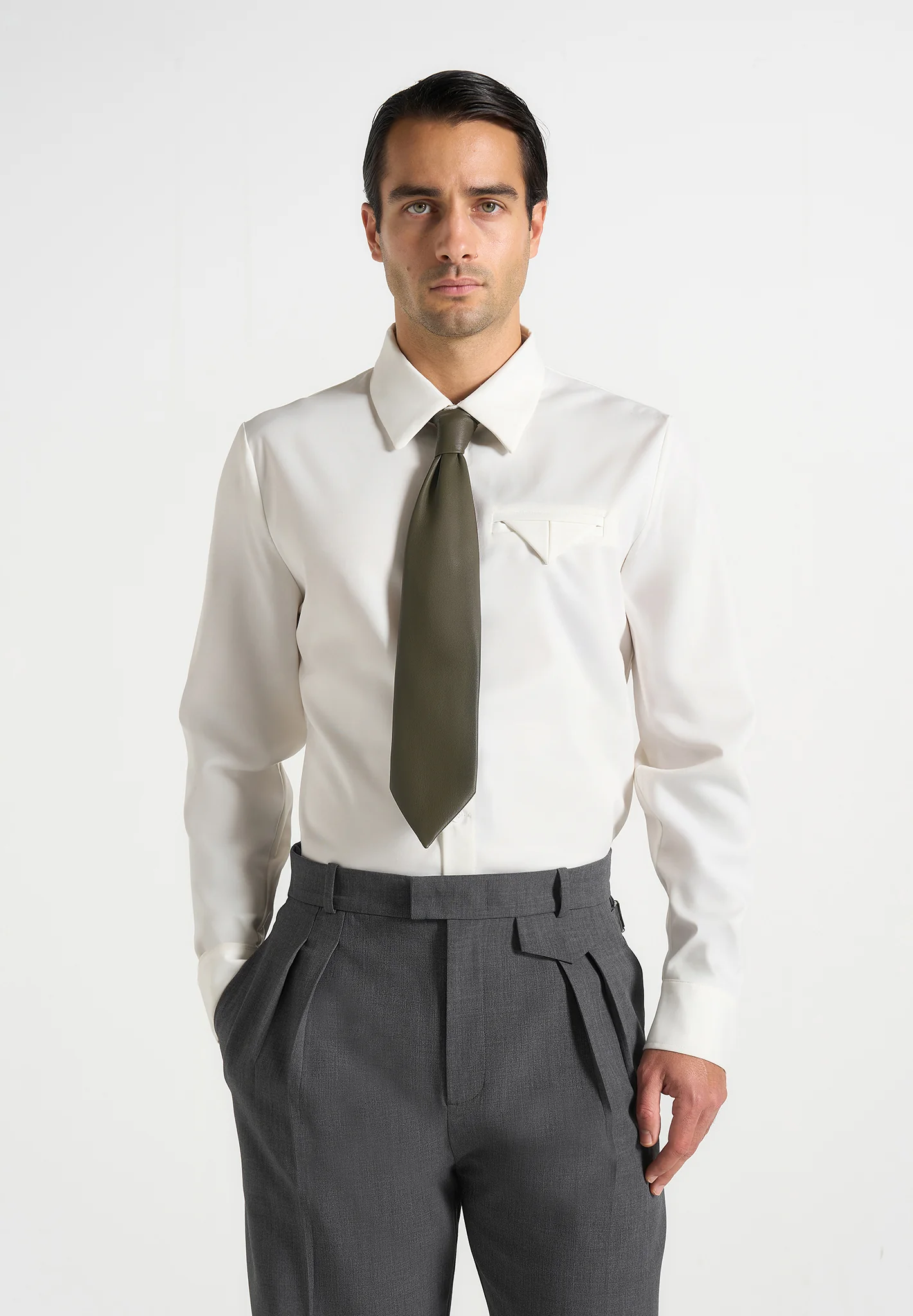 Ash - Leather Tie - Sage - Image 3