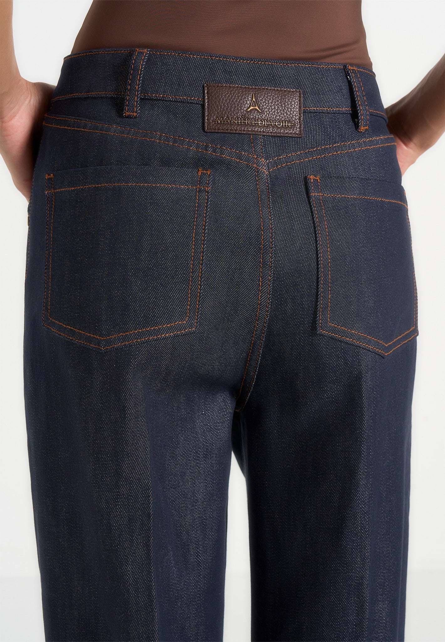 Astrid - Wrapover Denim Wide Leg Jeans - Indigo - Image 4