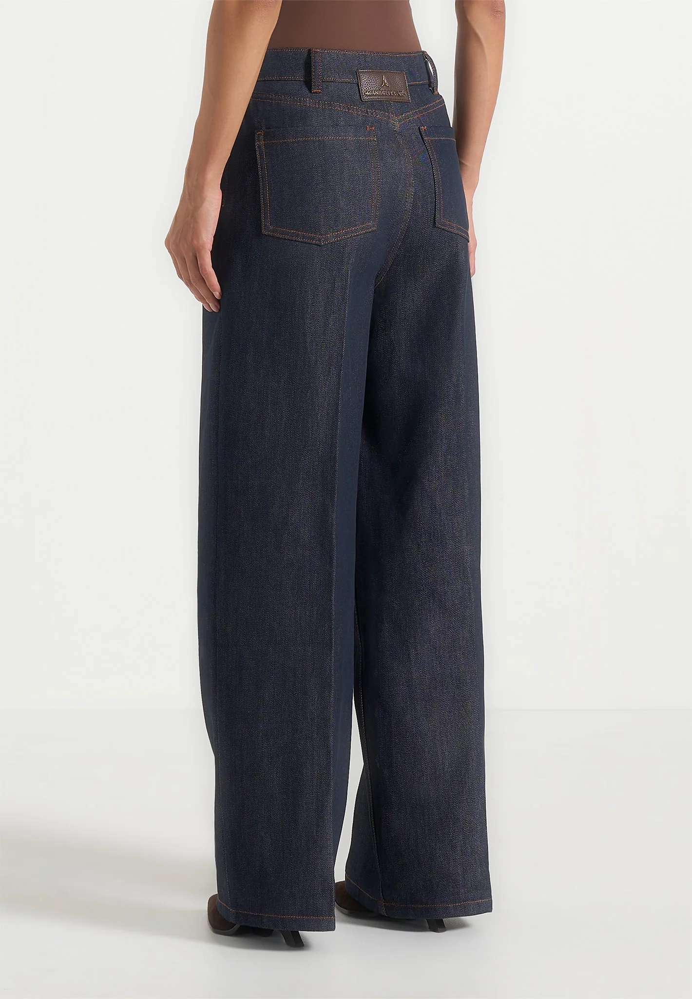 Astrid - Wrapover Denim Wide Leg Jeans - Indigo - Image 5