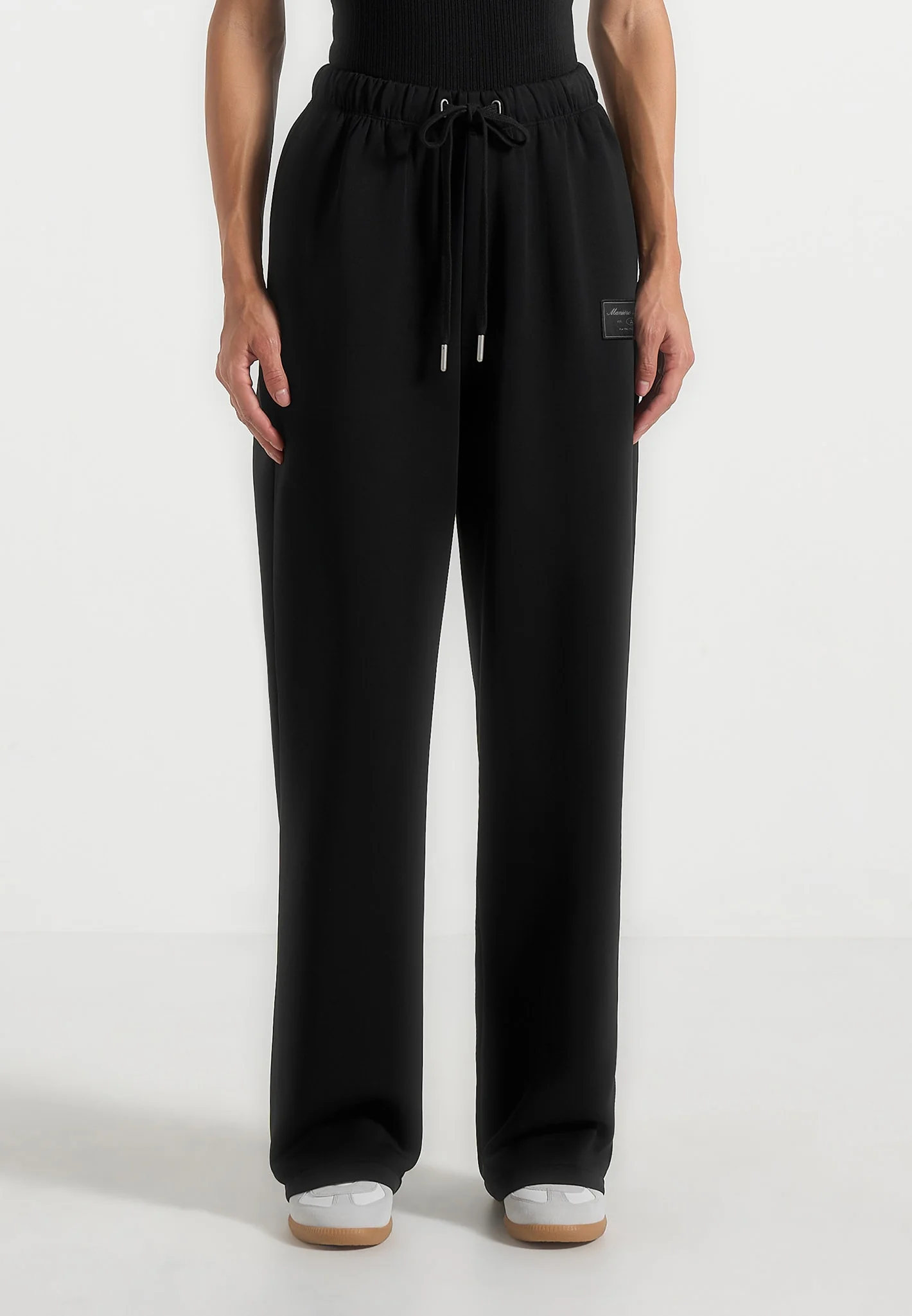 Avery - Unisex Neoprene Relaxed fit Joggers - Black - Image 3