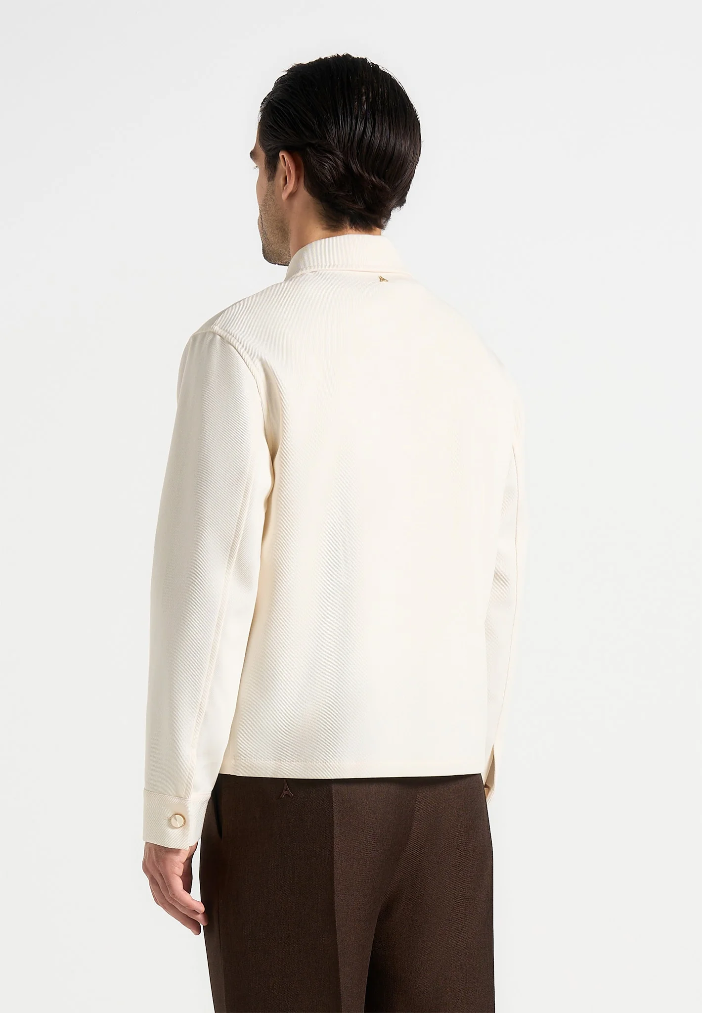 Benoit - Twill Pocket Cropped Shirt - Cream - Image 4