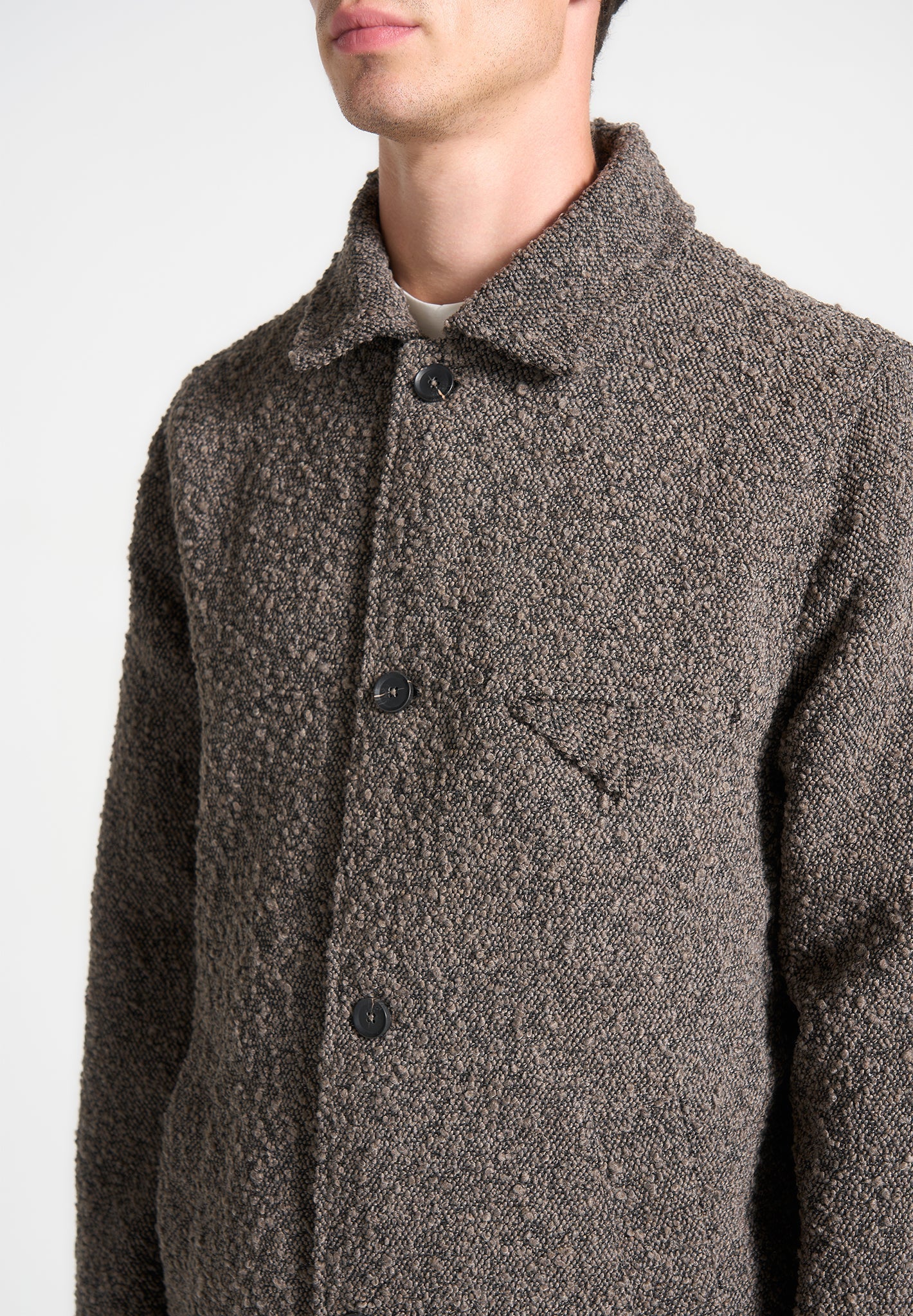 Boucle Coat - Brown - Image 2