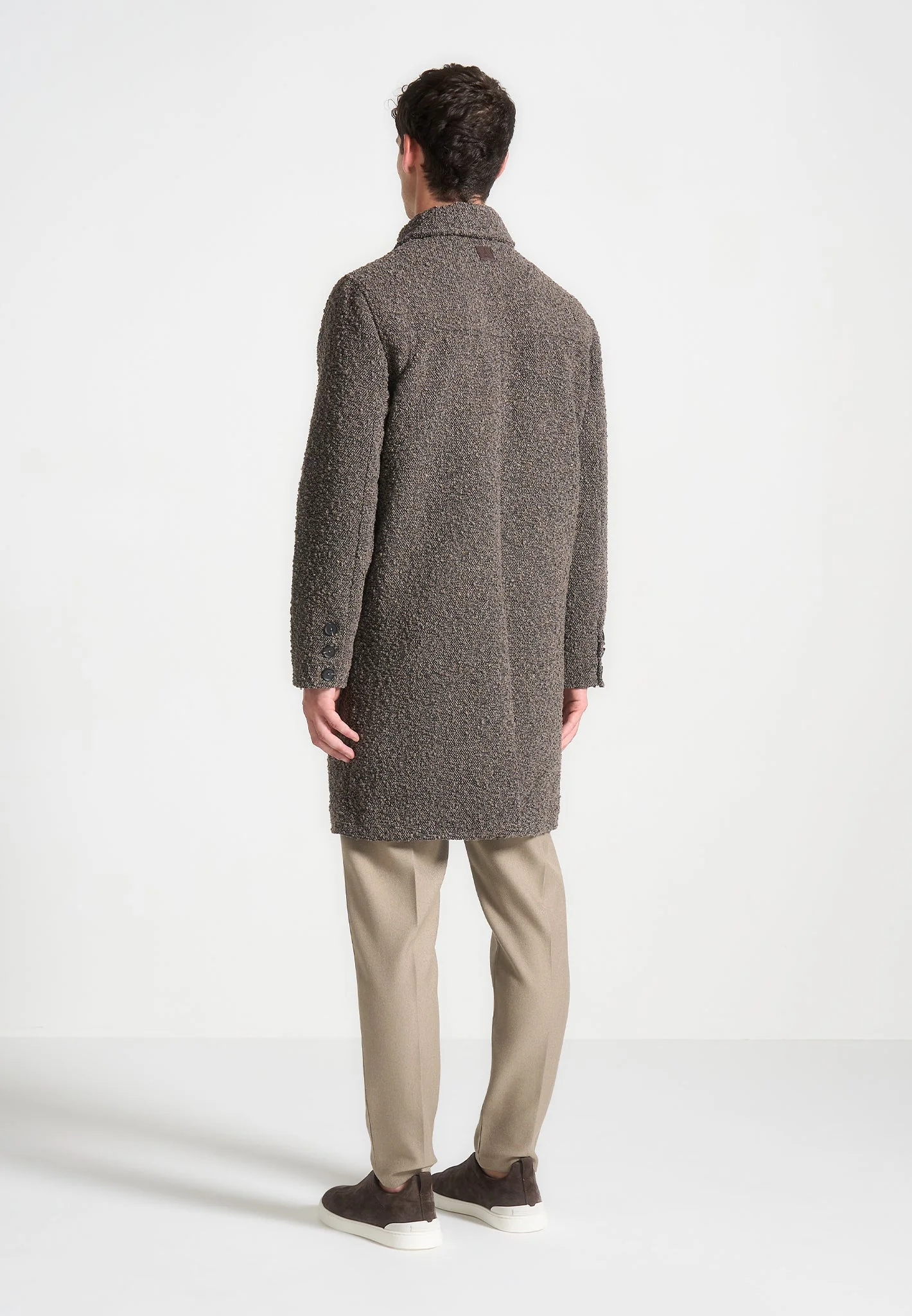 Boucle Coat - Brown - Image 5