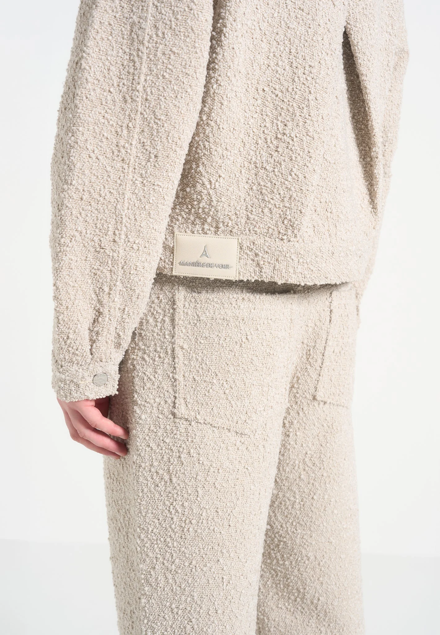 Damien - Boucle Jacket with Back Pleat - Beige - Image 5