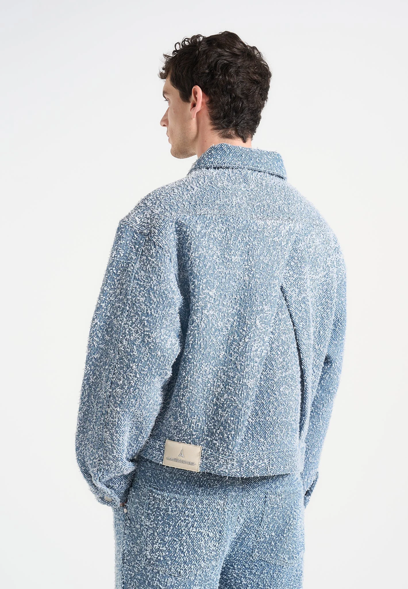 Damien - Boucle Jacket with Back Pleat - Blue - Image 2