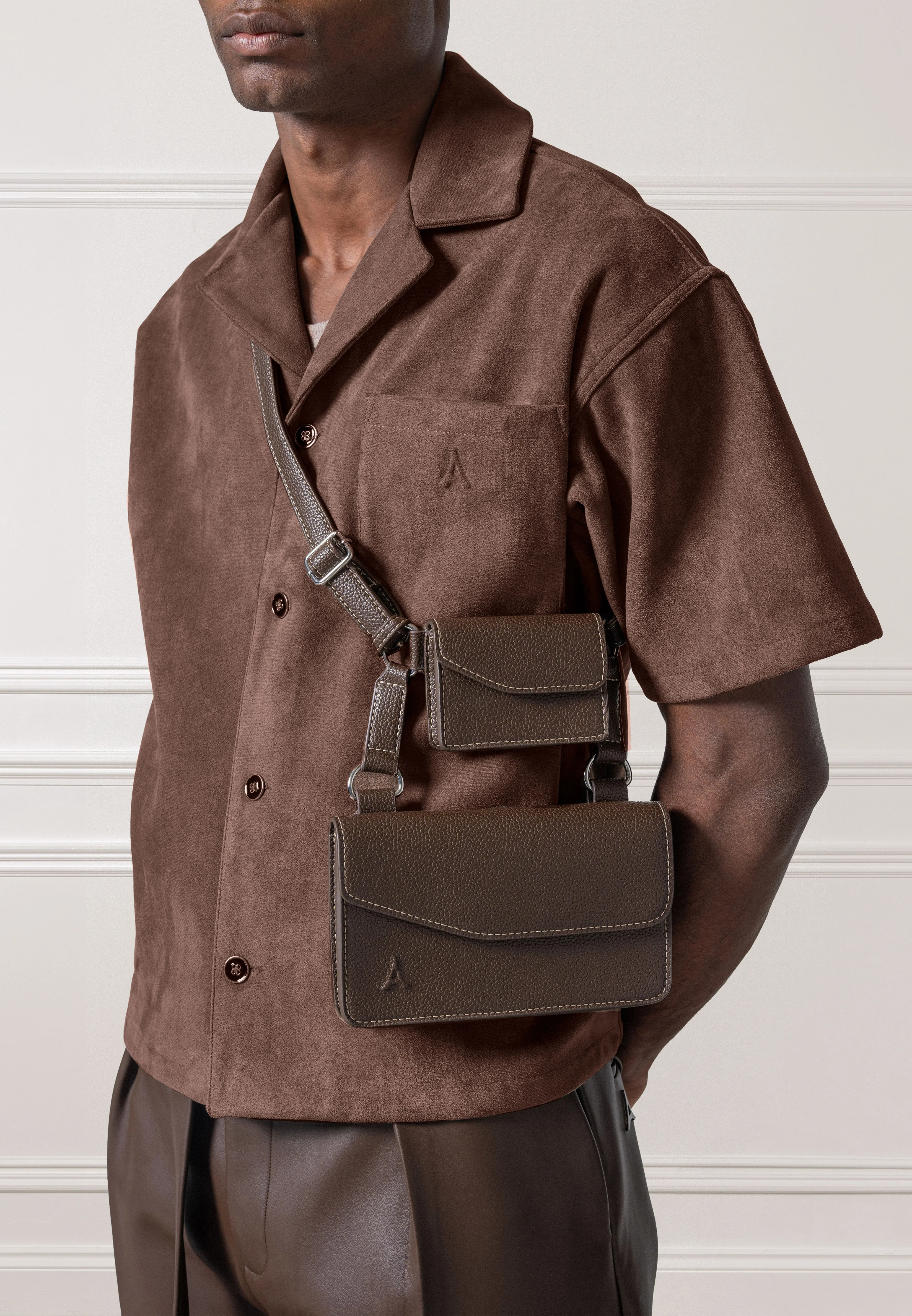 Luc - Boxy Suede Shirt - Brown - Image 5