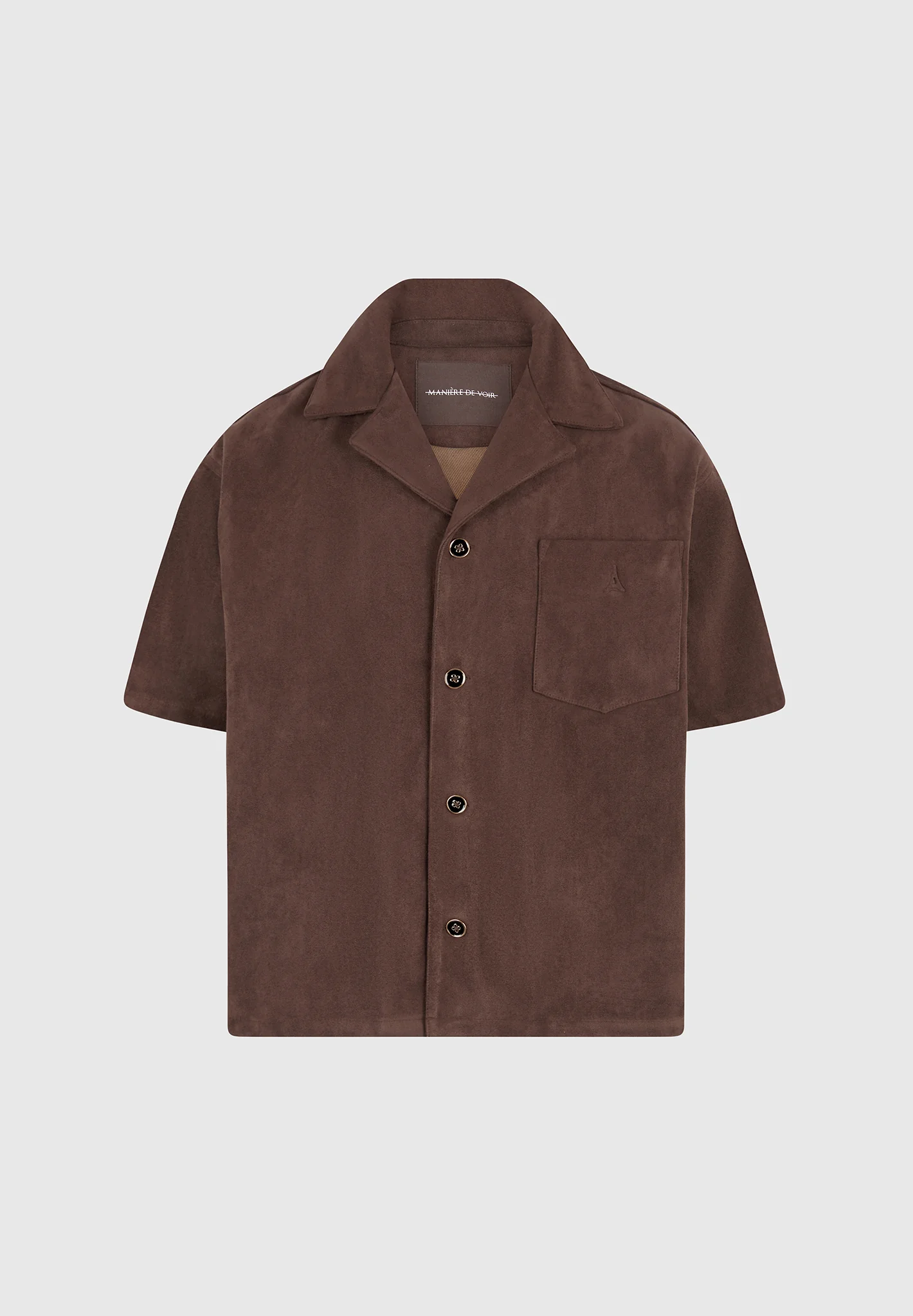 Luc - Boxy Suede Shirt - Brown - Image 6
