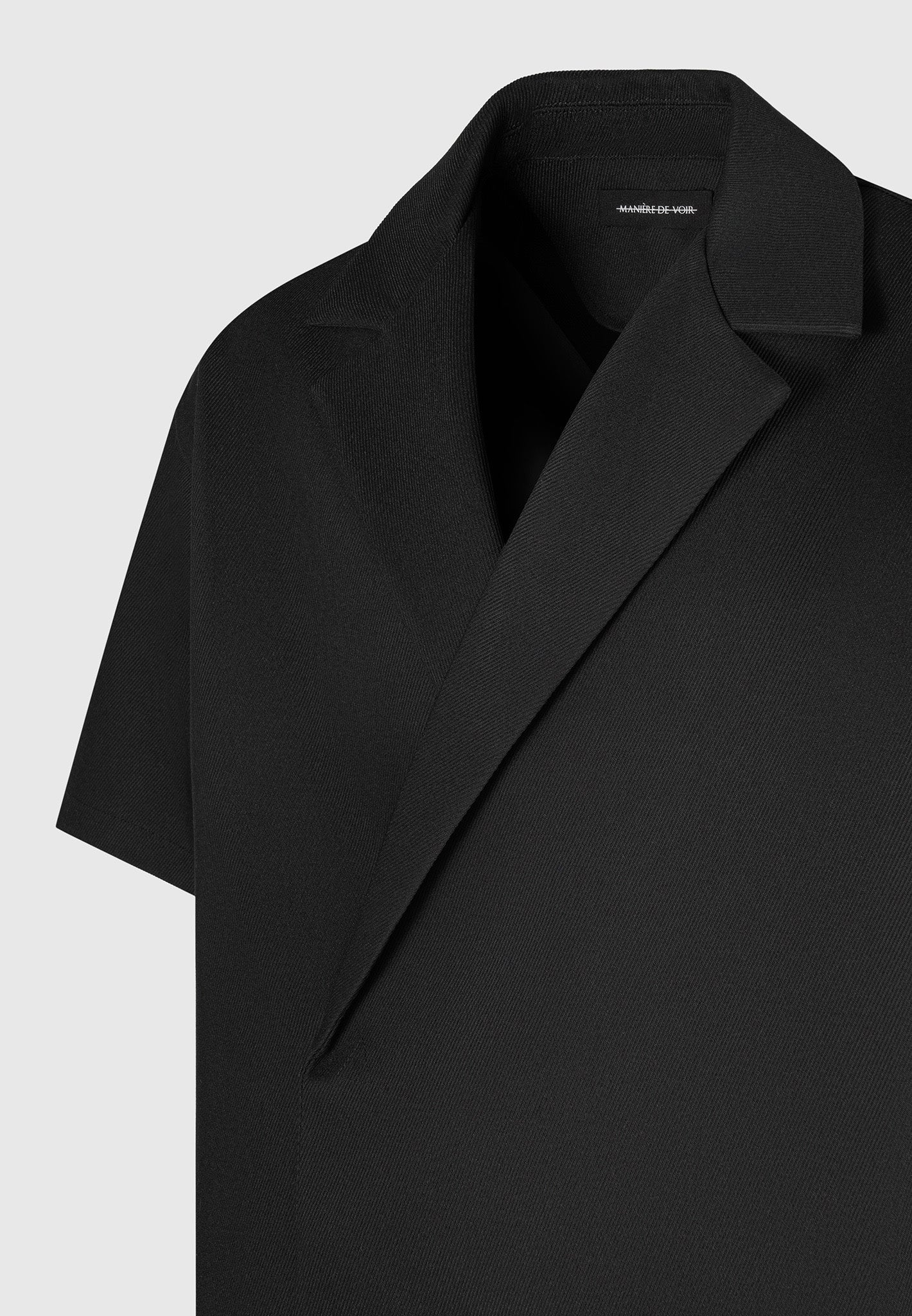 Abel - Boxy Twill Double Breasted Shirt - Black - Image 5