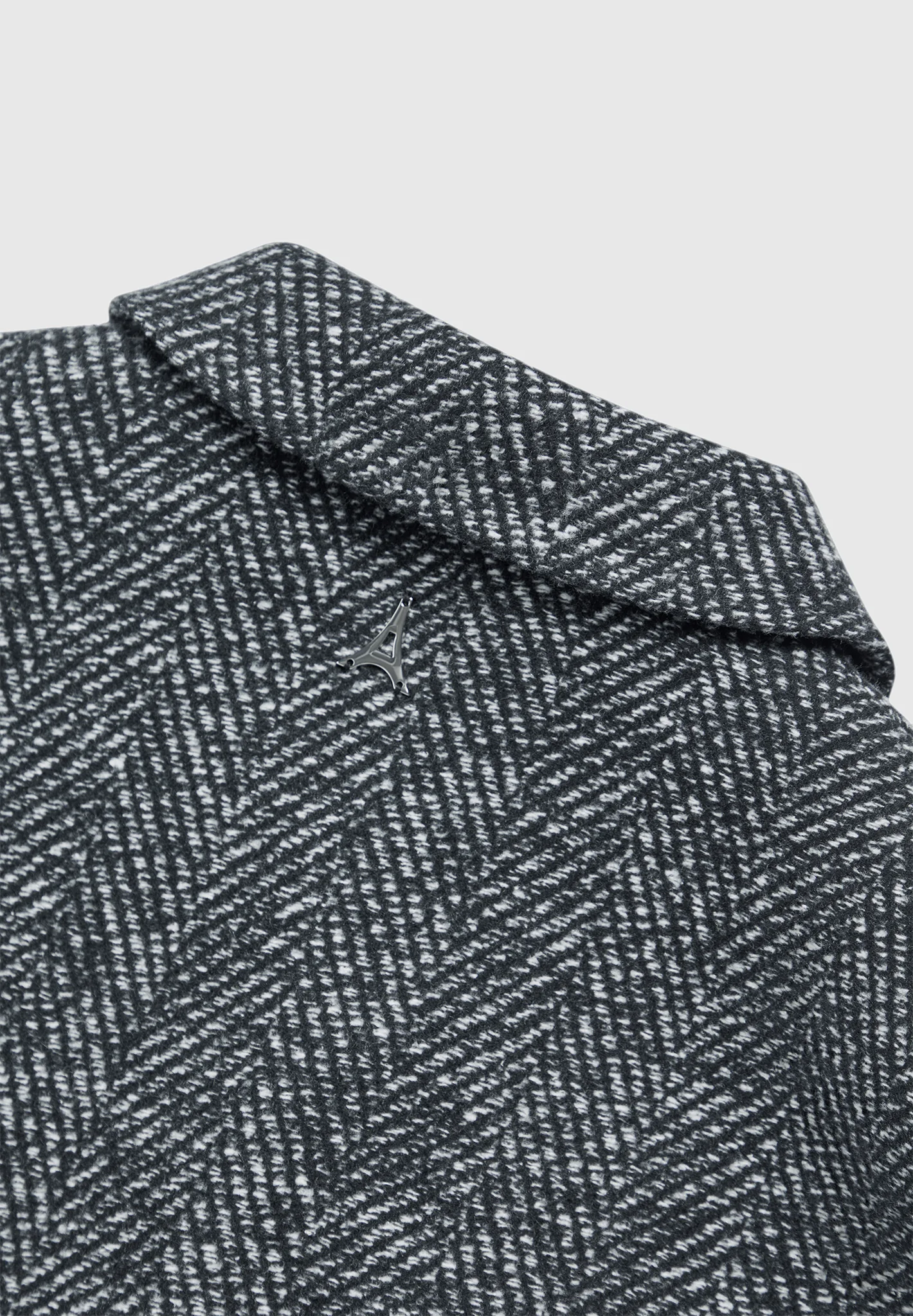 Brushed Herringbone Shacket - Black - Image 7