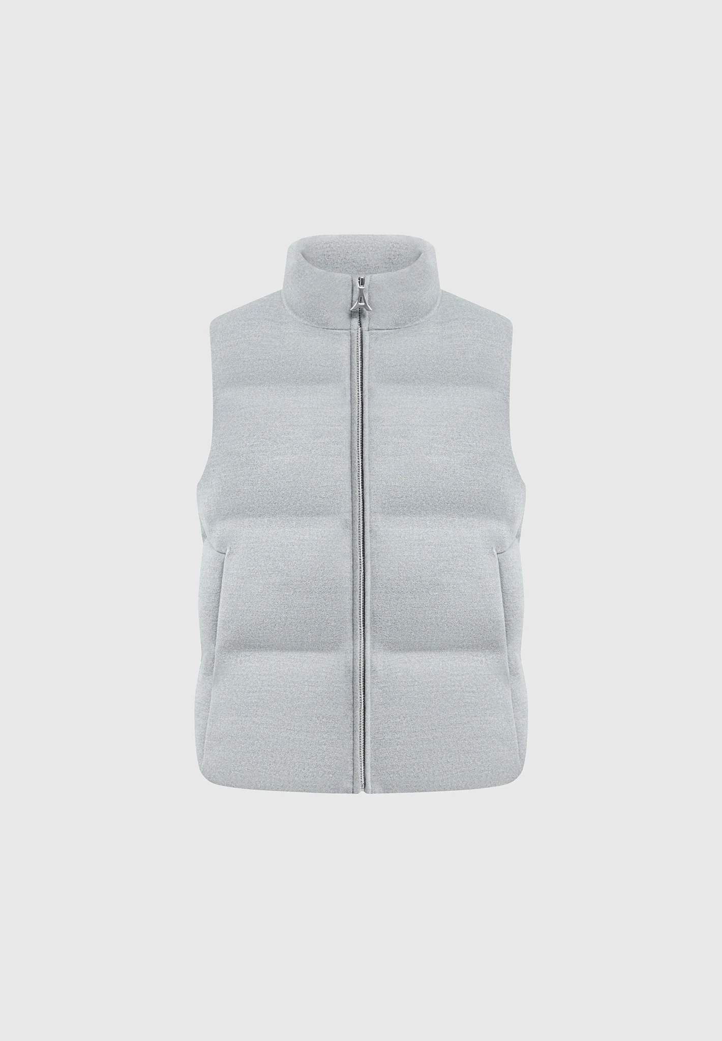 Brushed Marl Puffer Gilet - Grey - Image 5