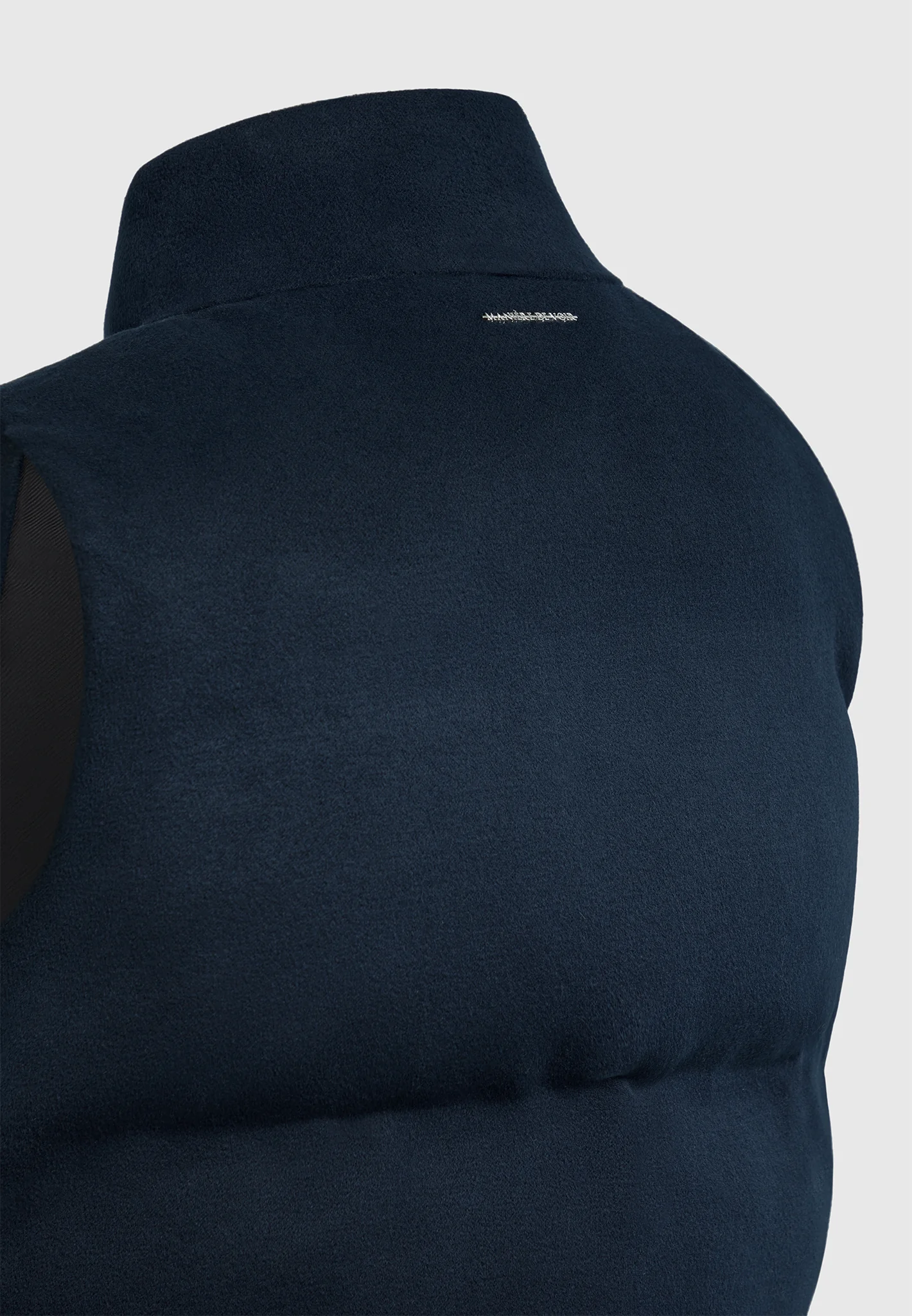 Brushed Marl Puffer Gilet - Navy - Image 9
