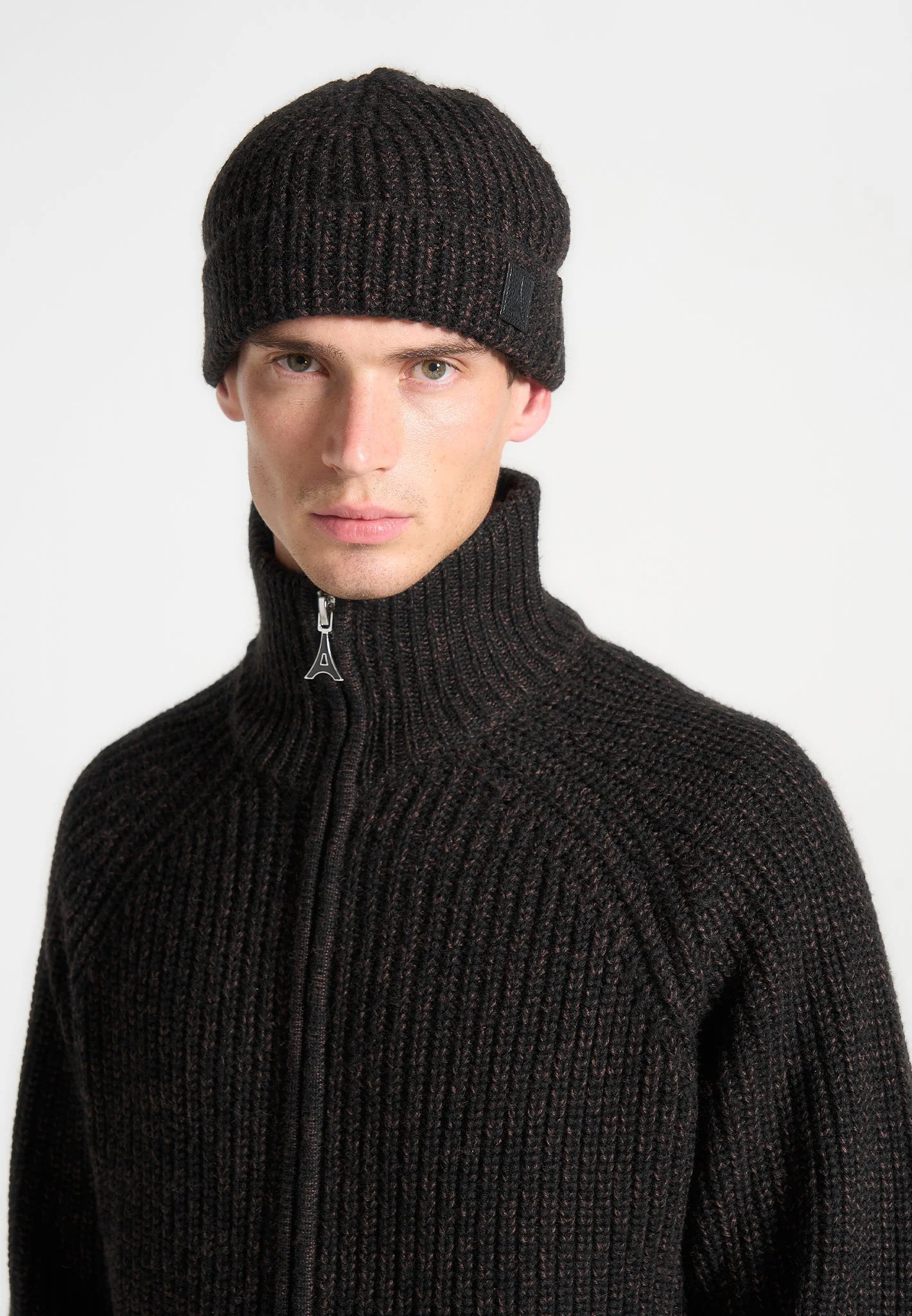 Aryel - Brushed Wool Beanie Hat - Black - Image 2