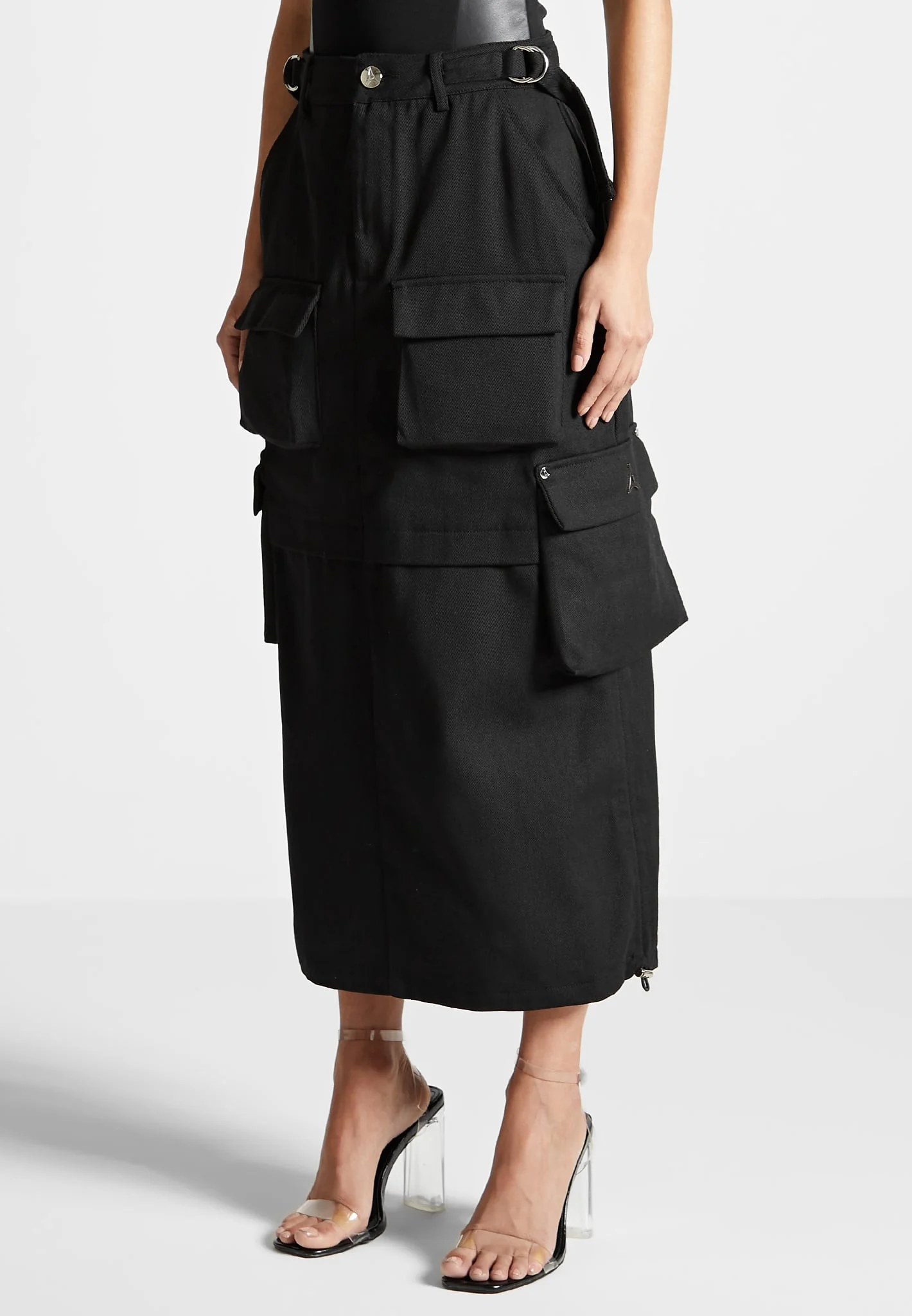 Cargo Midaxi Skirt - Black - Image 4