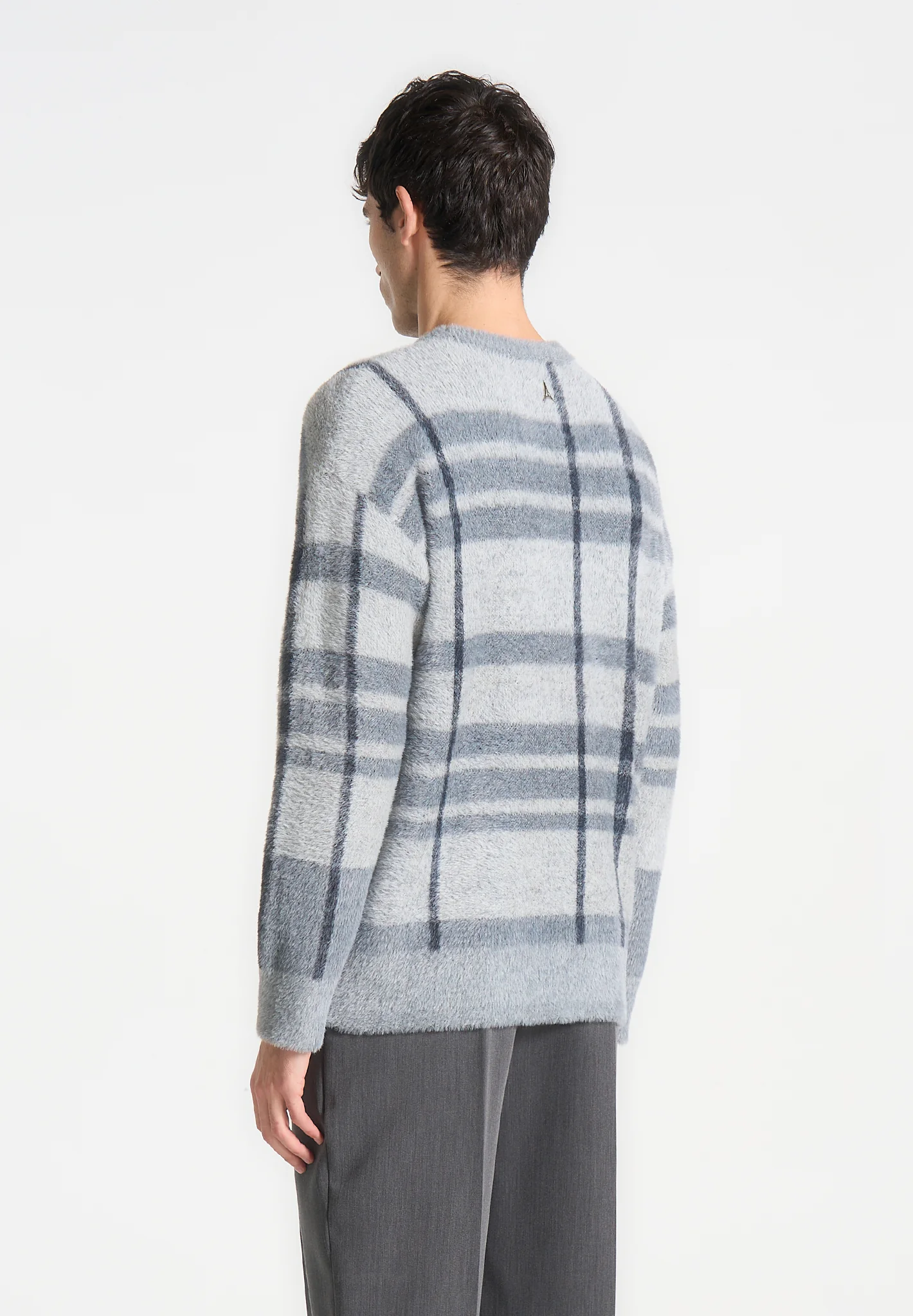 Check Knit Jumper - Grey - Image 5