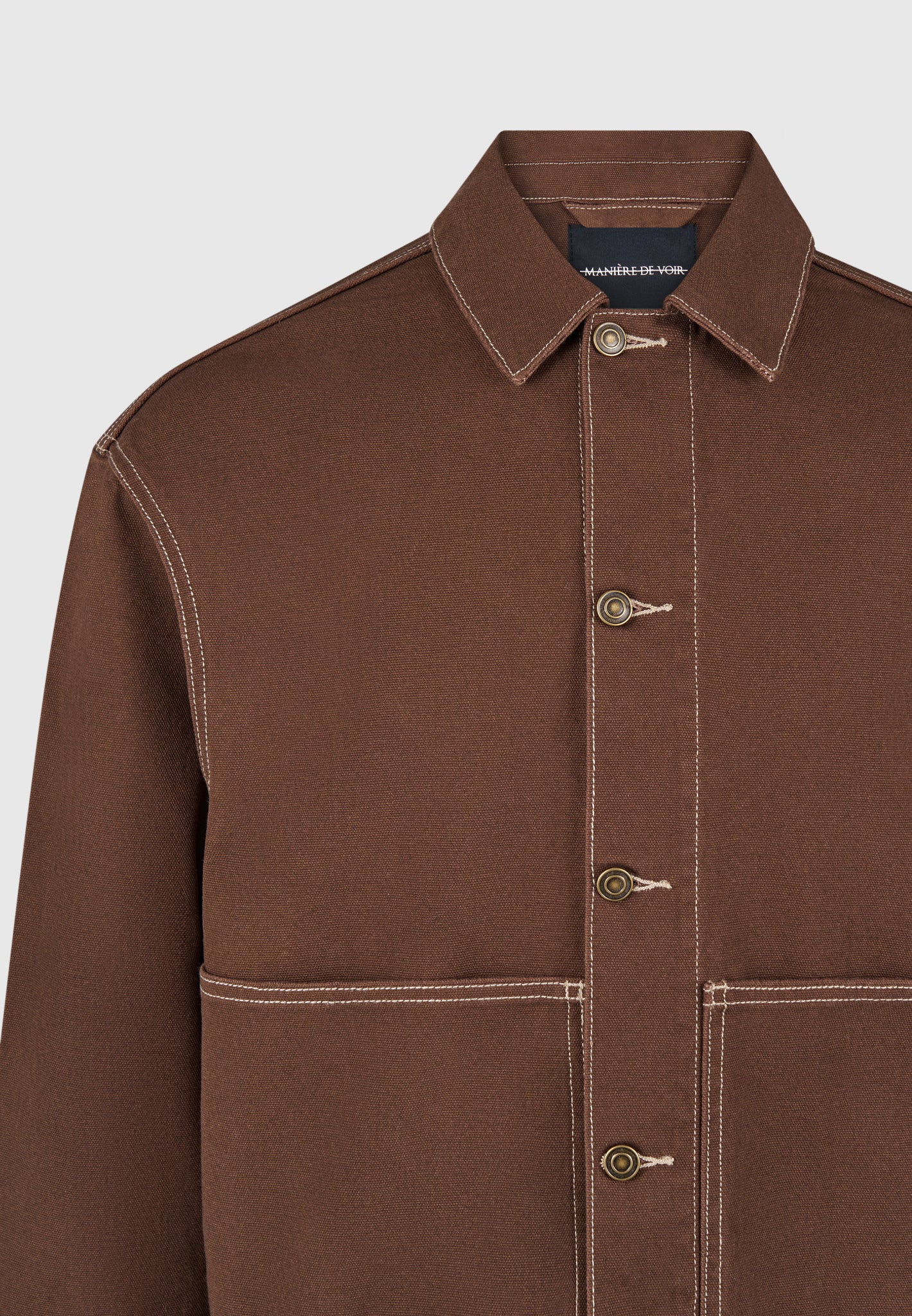Contrast Stitch Carpenter Jacket - Brown - Image 6