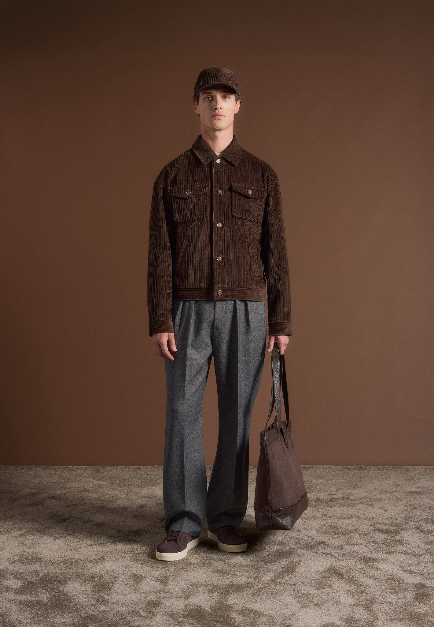 Corduroy Trucker Jacket - Brown - Image 6