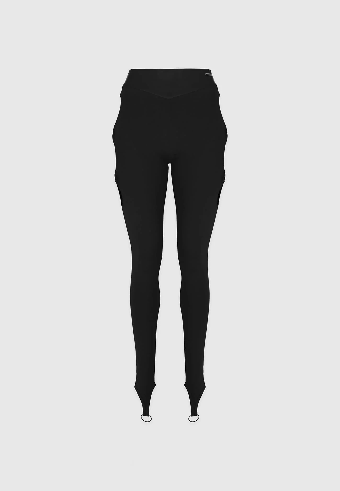 Cut-Out O-Ring Leggings - Black - Image 7
