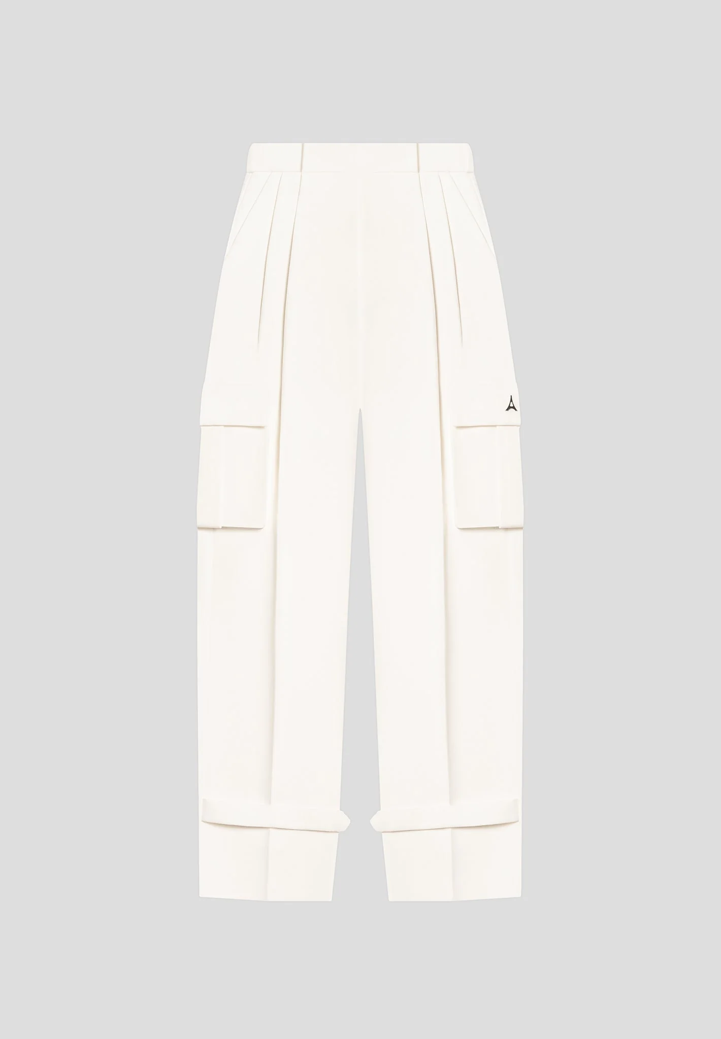 Danielle - Tailored Pleated Cargo Trousers - Off White - Image 5
