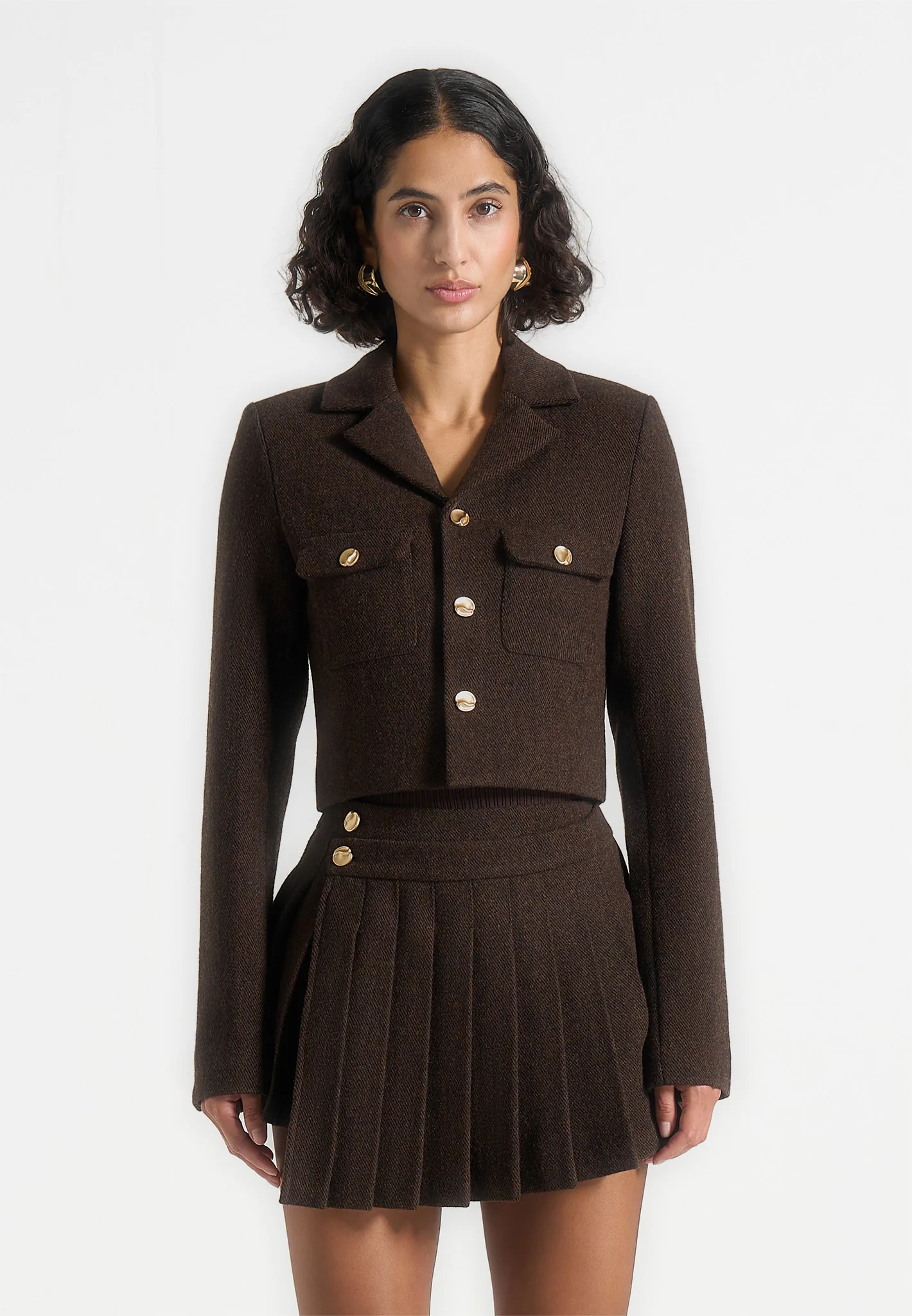 Daphina - Tailored Wool Jacket - Brown - Image 3
