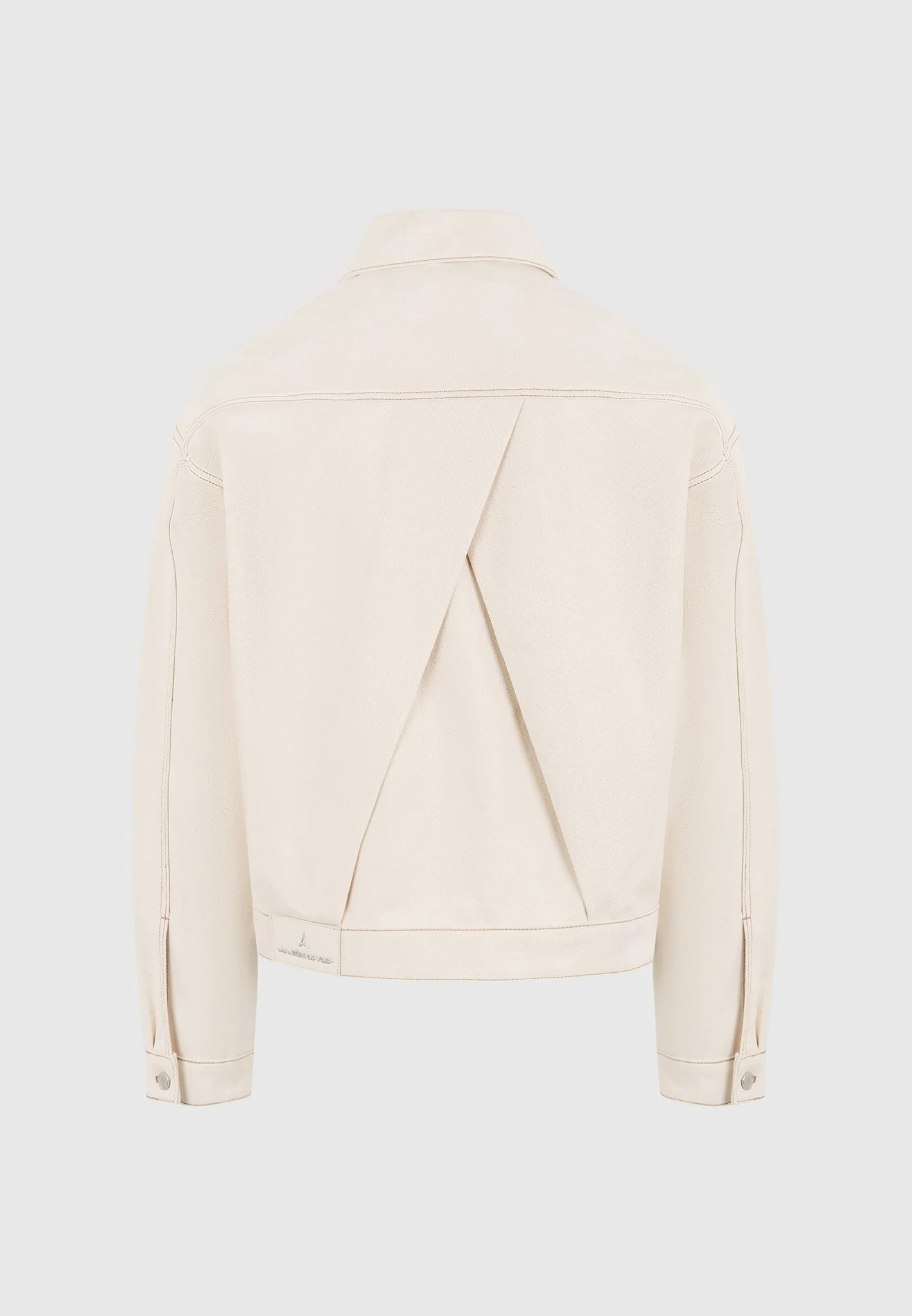 Damien - Denim Jacket with Back Pleat - Cream - Image 8