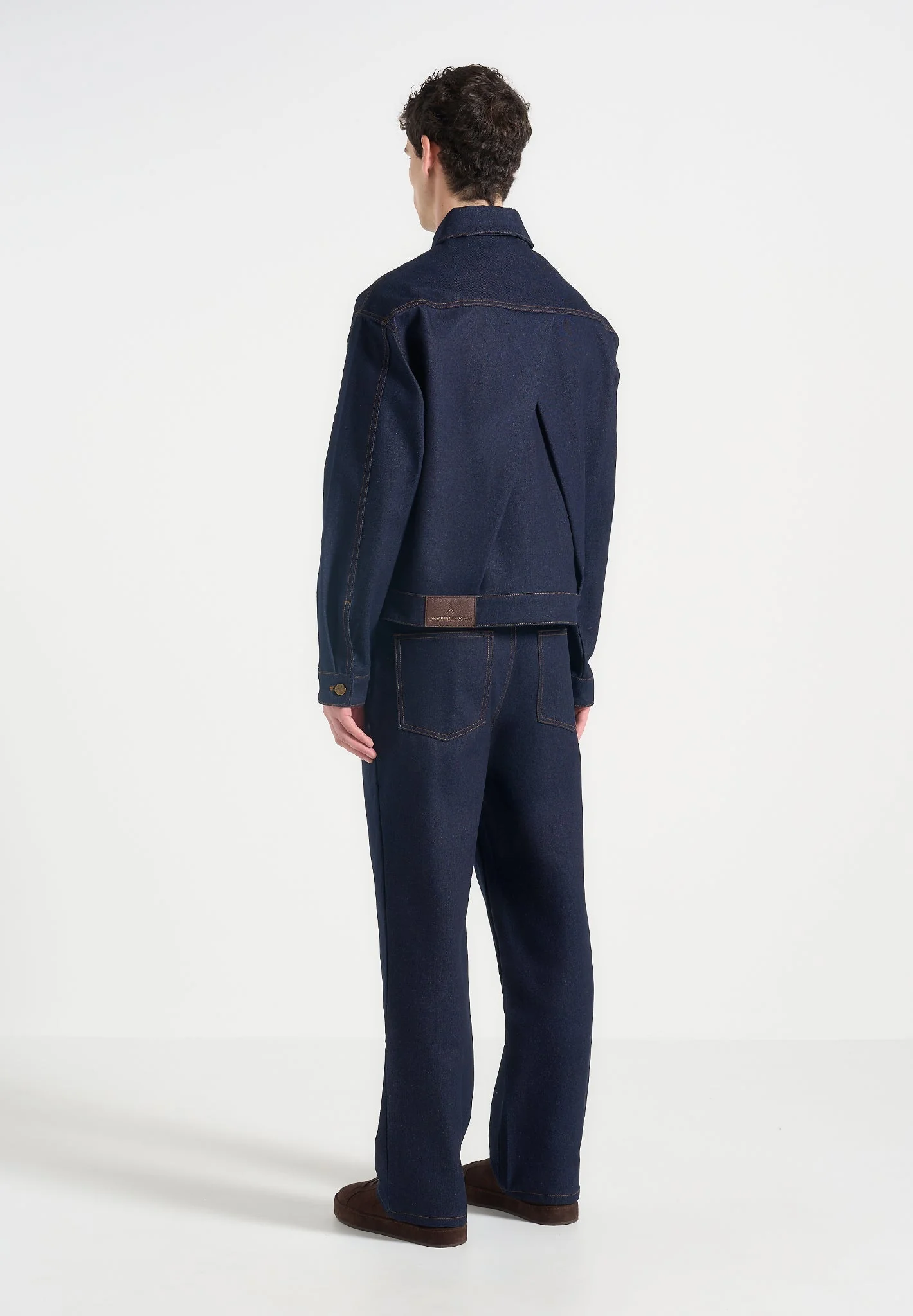 Damien - Denim Jacket with Back Pleat - Indigo - Image 7