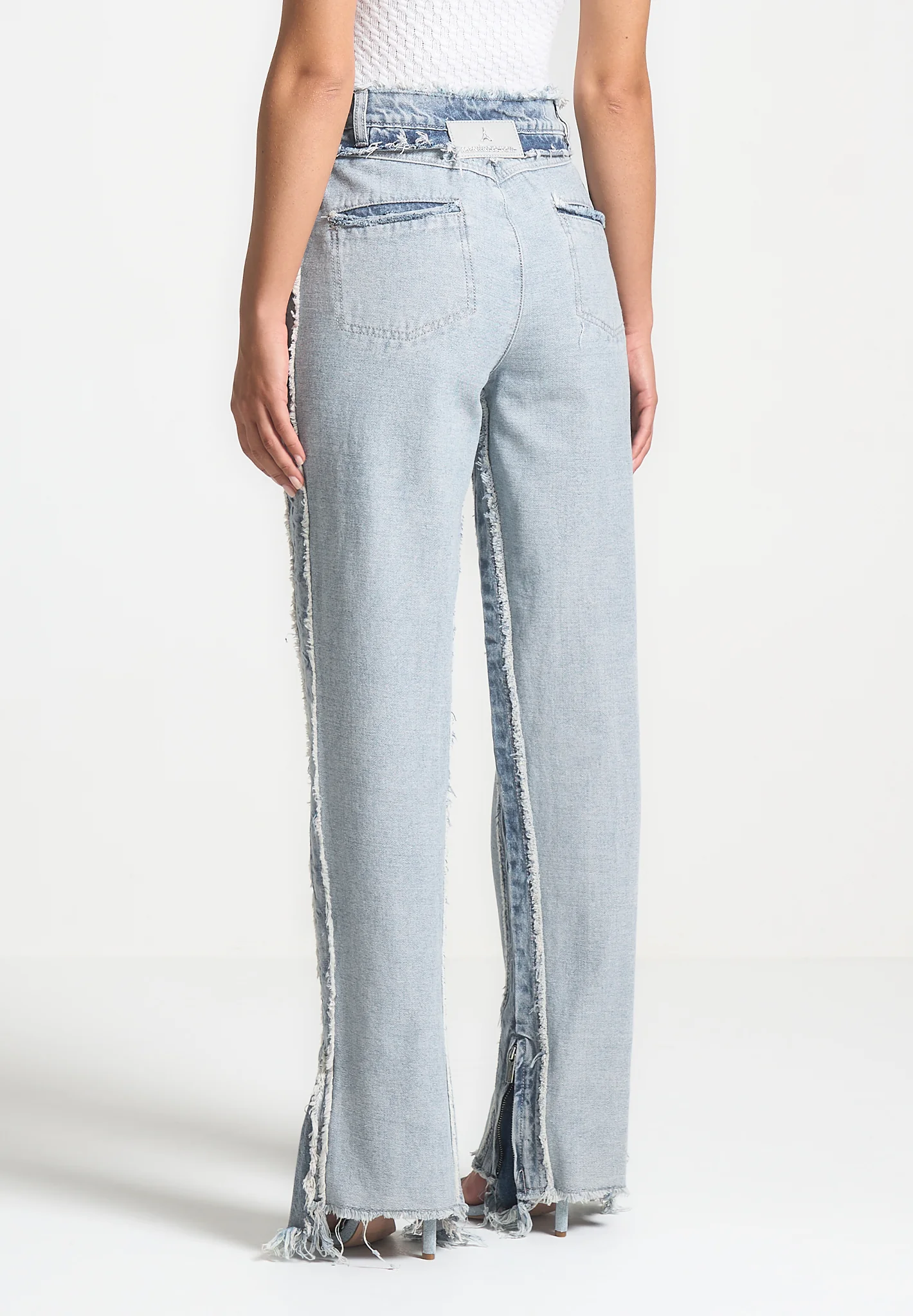 Distressed Mom Jeans - Mid Blue - Image 4