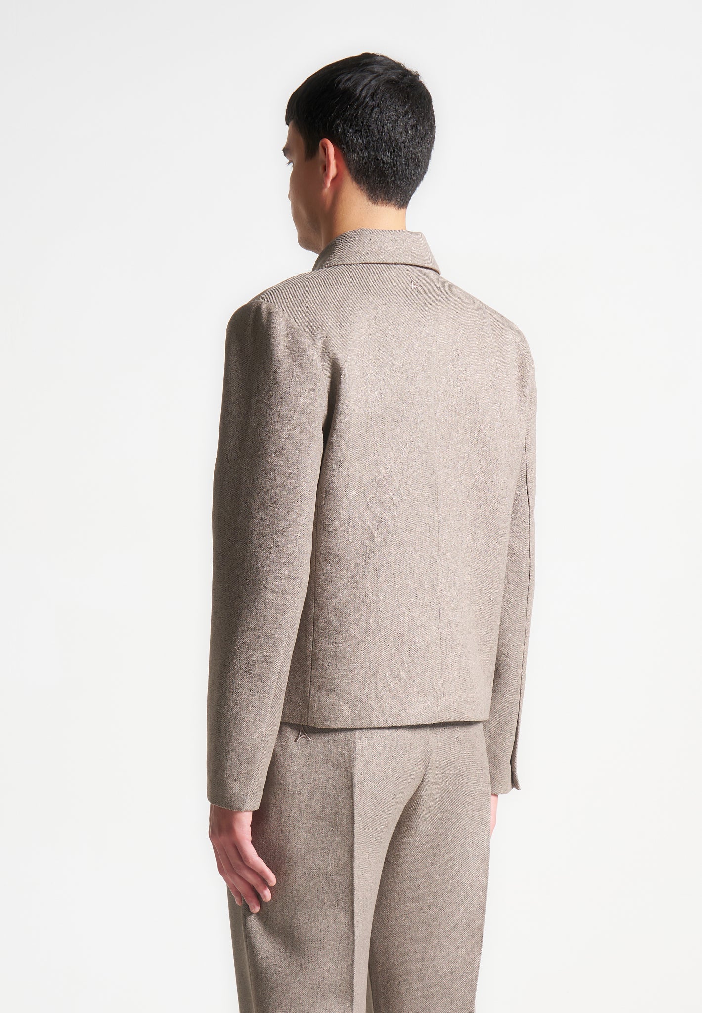 Hector - Double Breasted Tailored Cropped Blazer - Taupe - Image 4