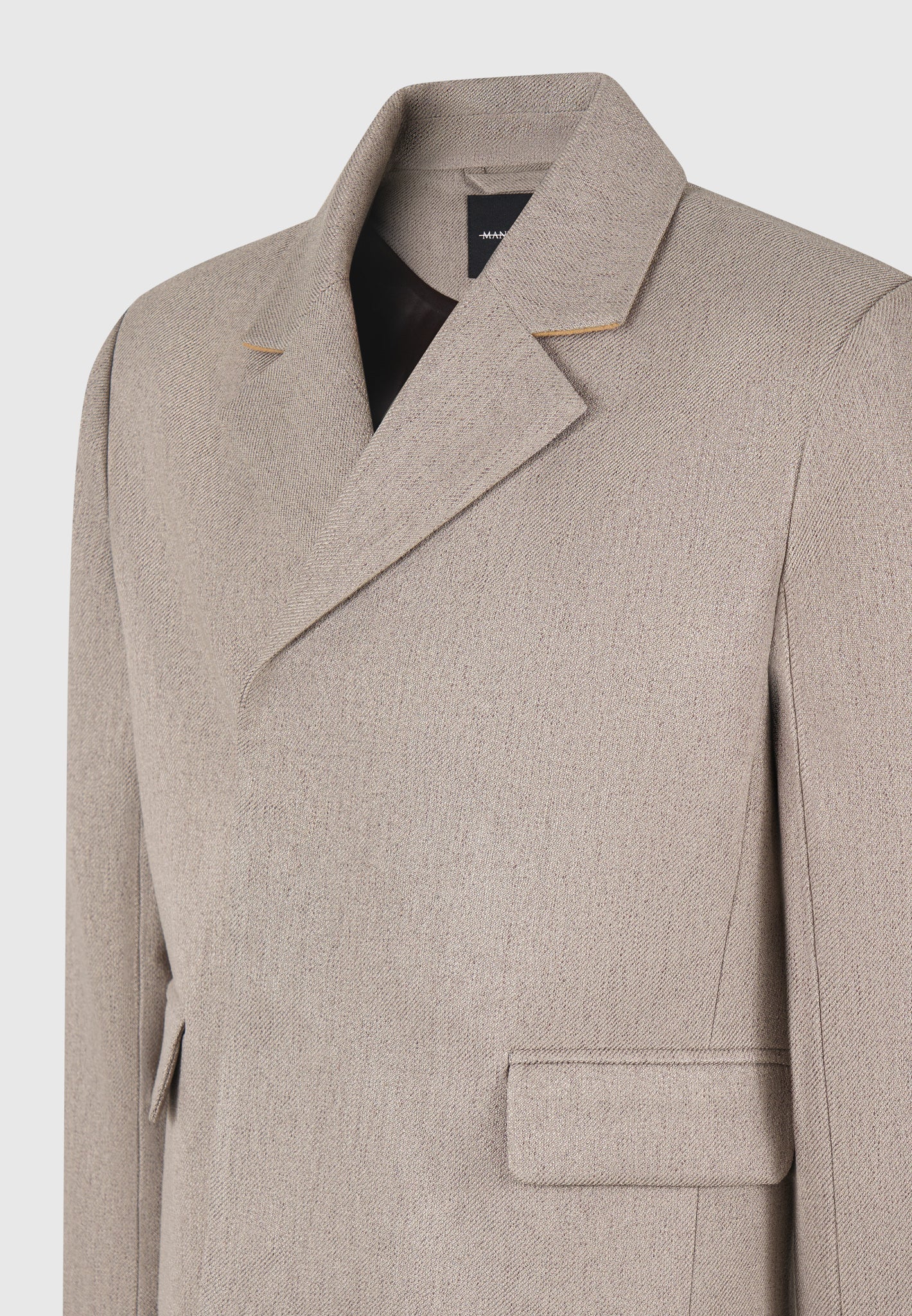 Hector - Double Breasted Tailored Cropped Blazer - Taupe - Image 5