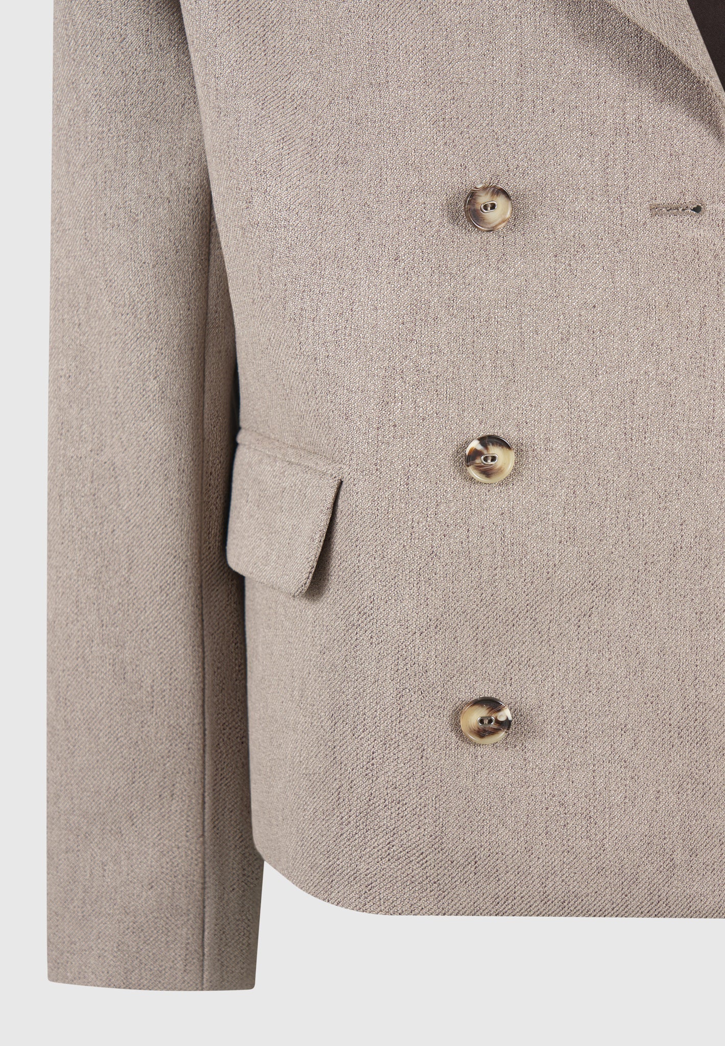 Hector - Double Breasted Tailored Cropped Blazer - Taupe - Image 6