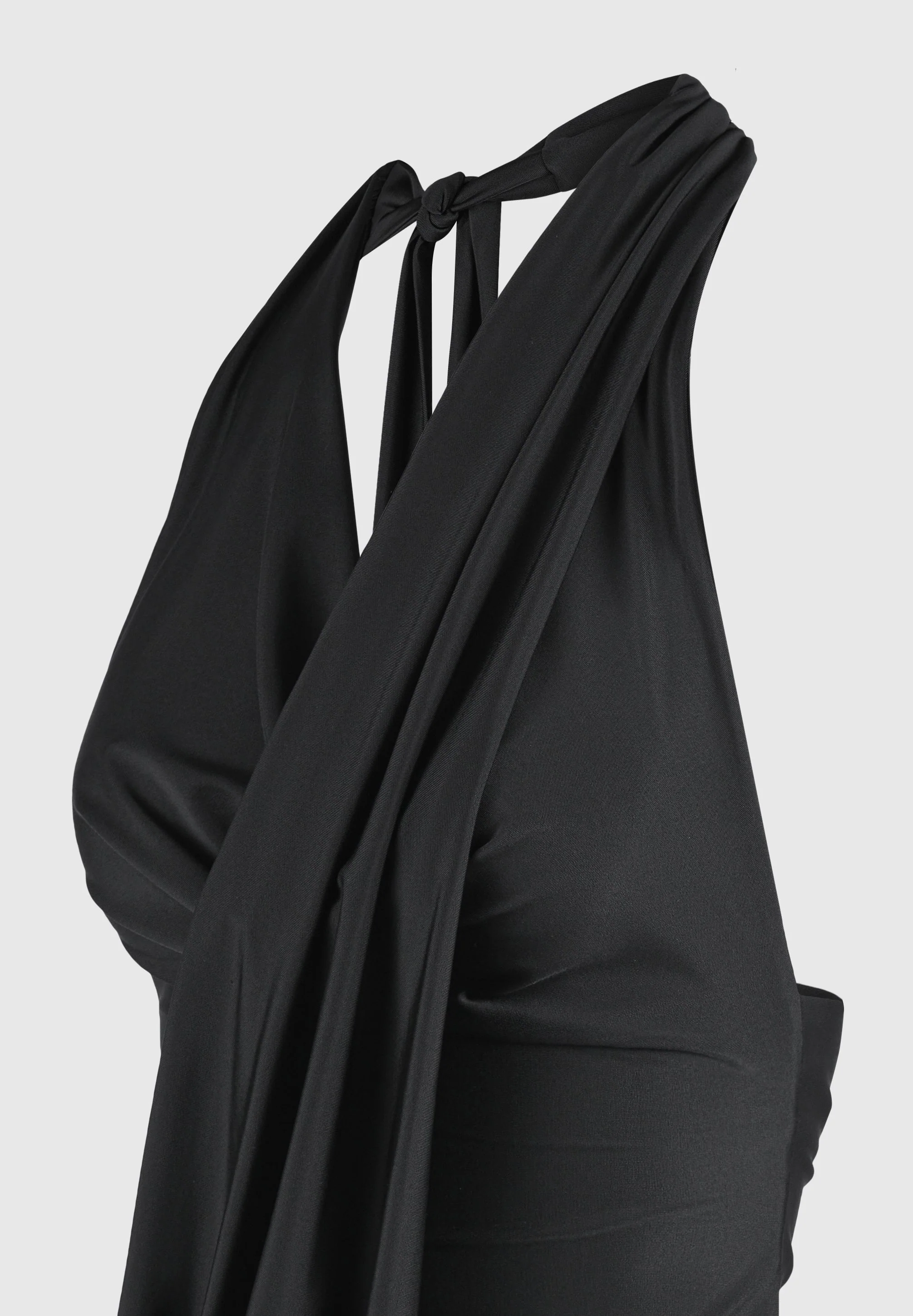 Draped Halterneck Top - Black - Image 7