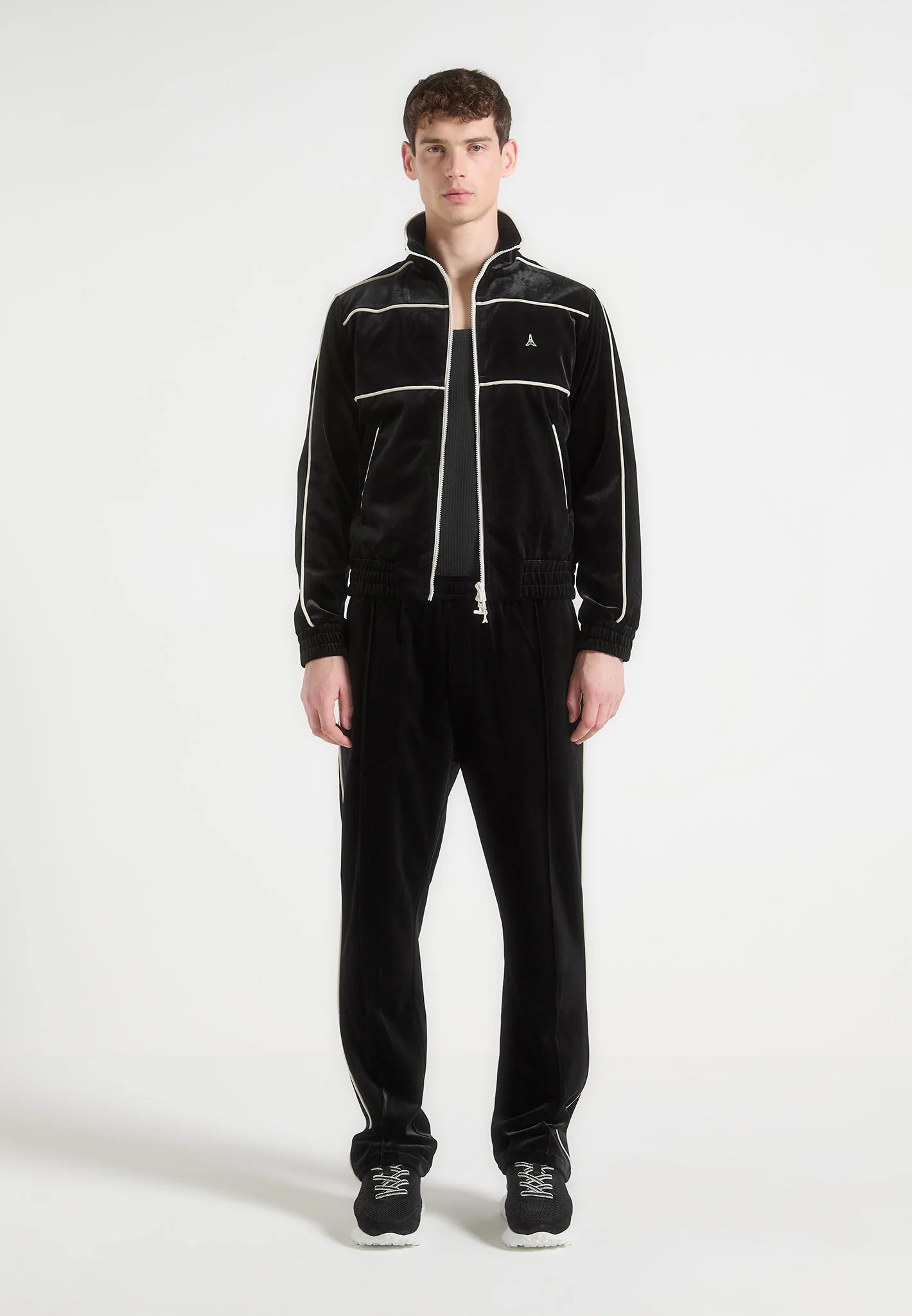 Eiffel Velour Track Pants - Black - Image 2