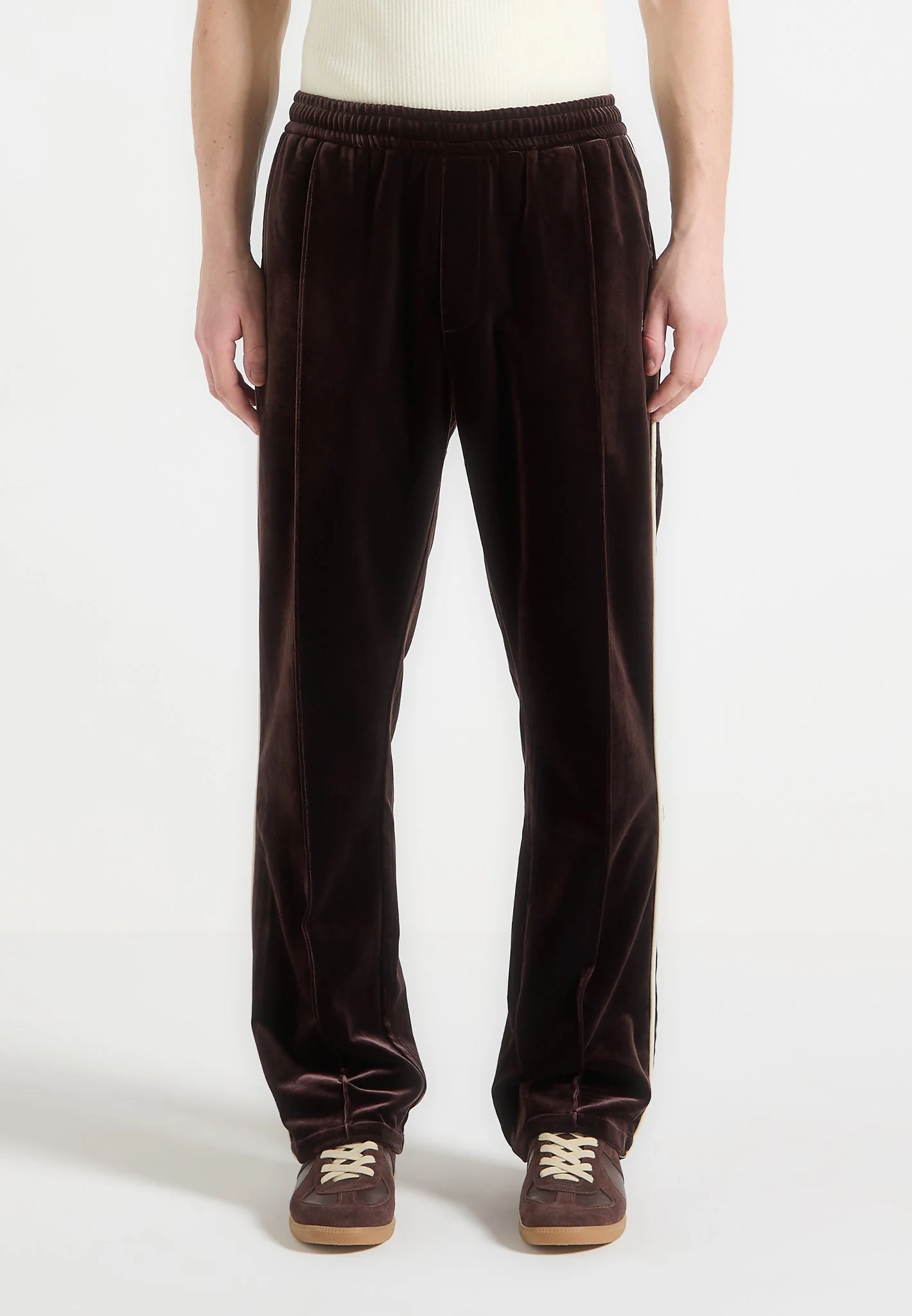 Eiffel Velour Track Pants - Brown - Image 2