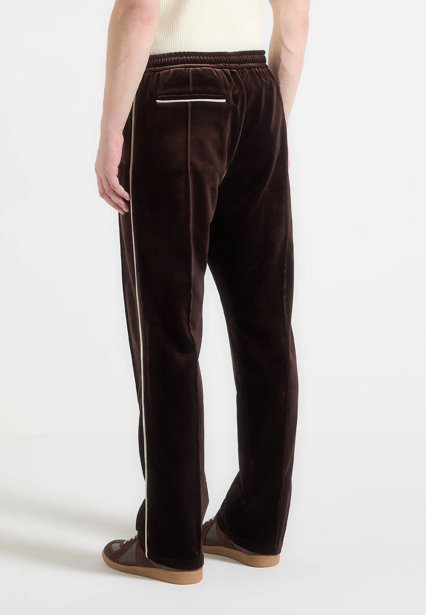 Eiffel Velour Track Pants - Brown - Image 3