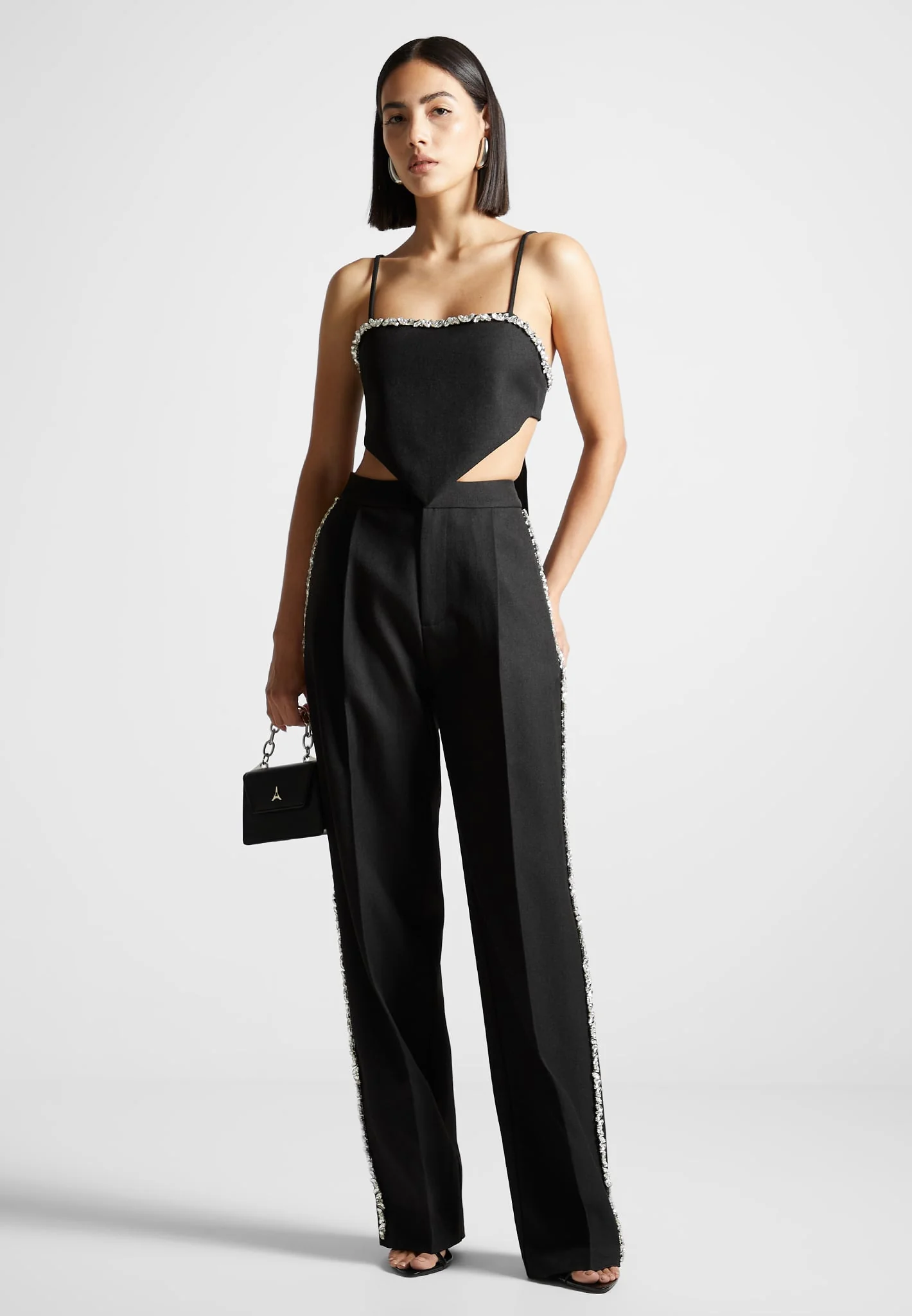 Embellished Handkerchief Top - Black - Image 4