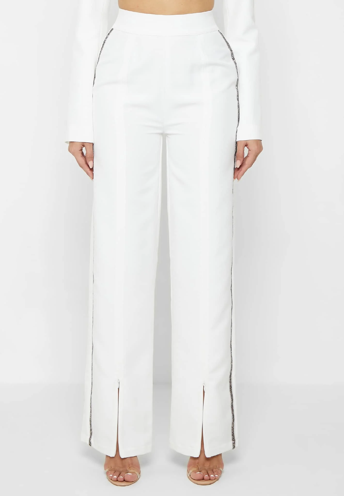 Embellished Trousers - White - Image 3