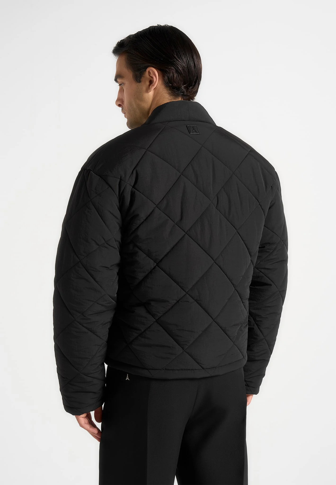 Emil - Kimono Quilted Wrap Puffer Jacket - Black - Image 5