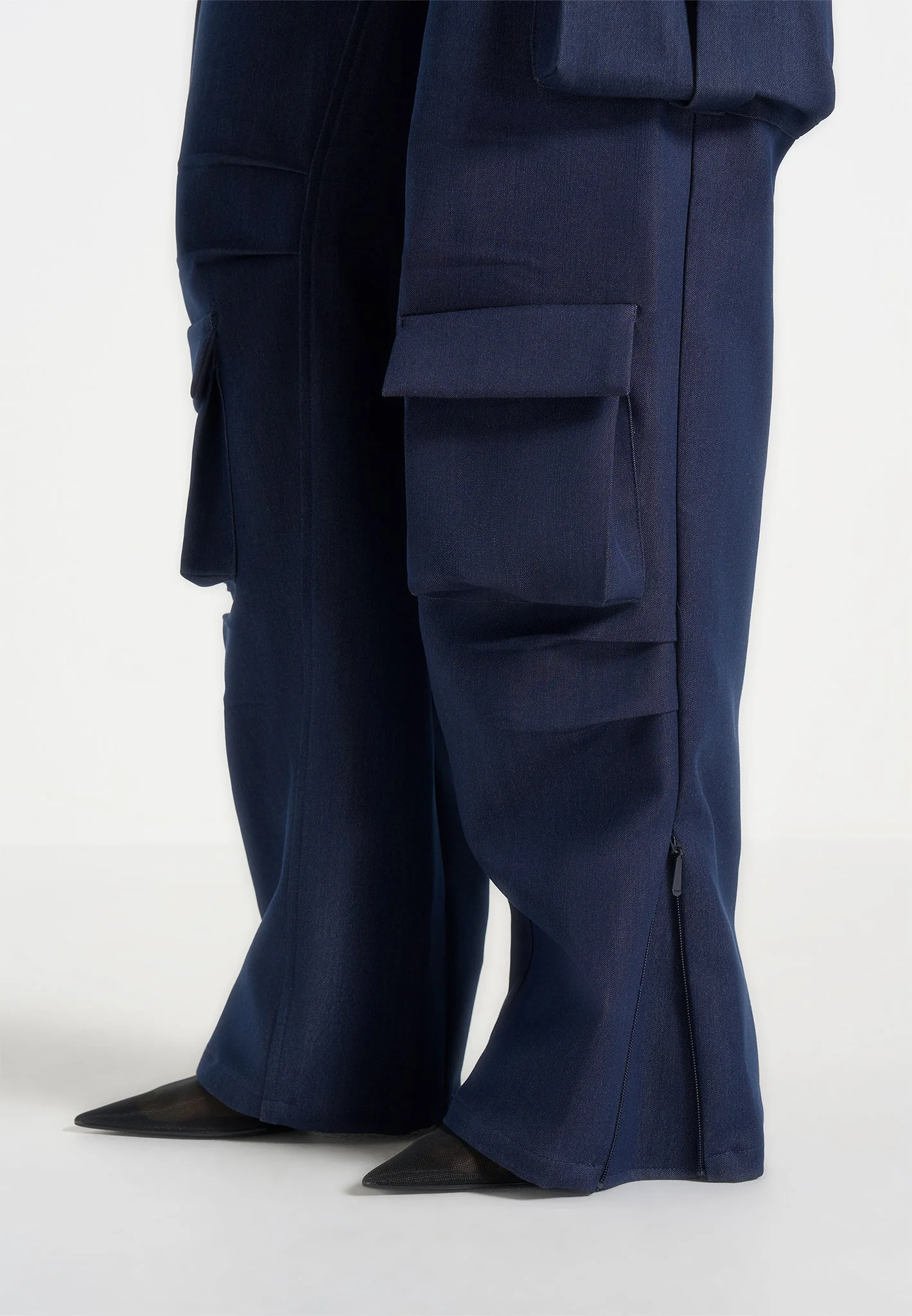 Emilie - High Waisted Cargo Pants - Indigo - Image 5