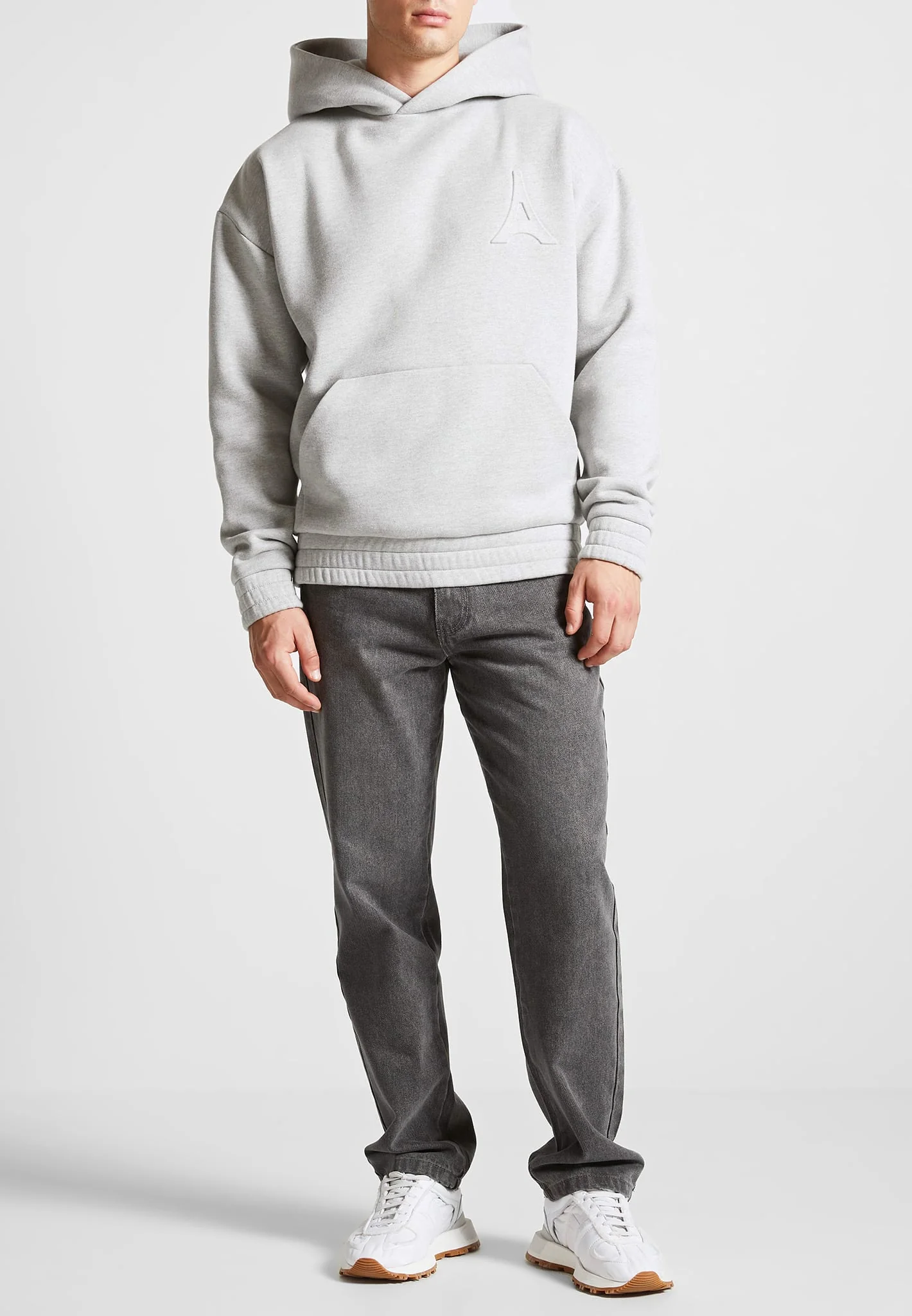 Victor - Eiffel Embossed Hoodie - Grey - Image 2