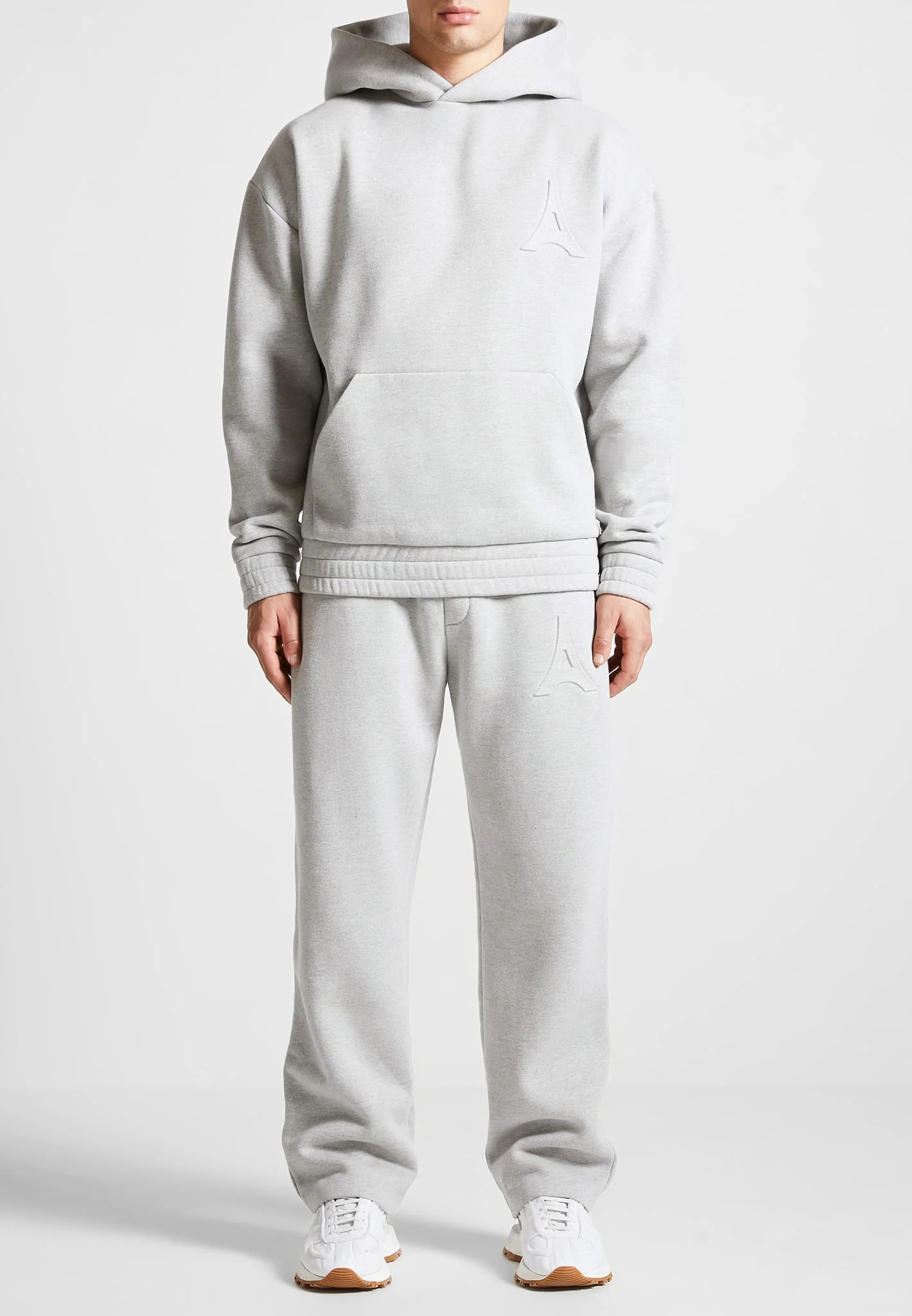 Victor - Eiffel Embossed Hoodie - Grey - Image 3