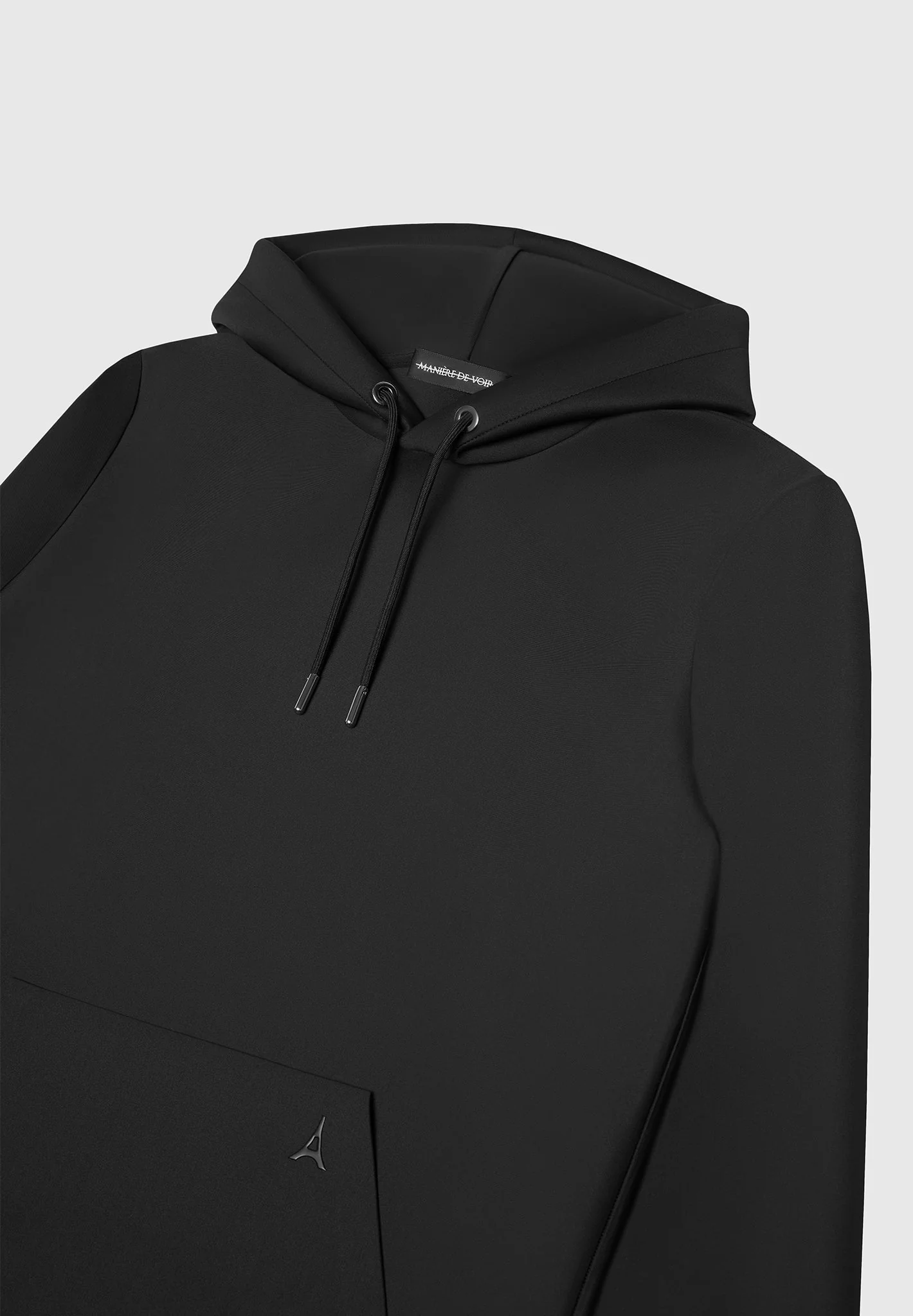Neoprene Regular Fit Hoodie - Black - Image 6