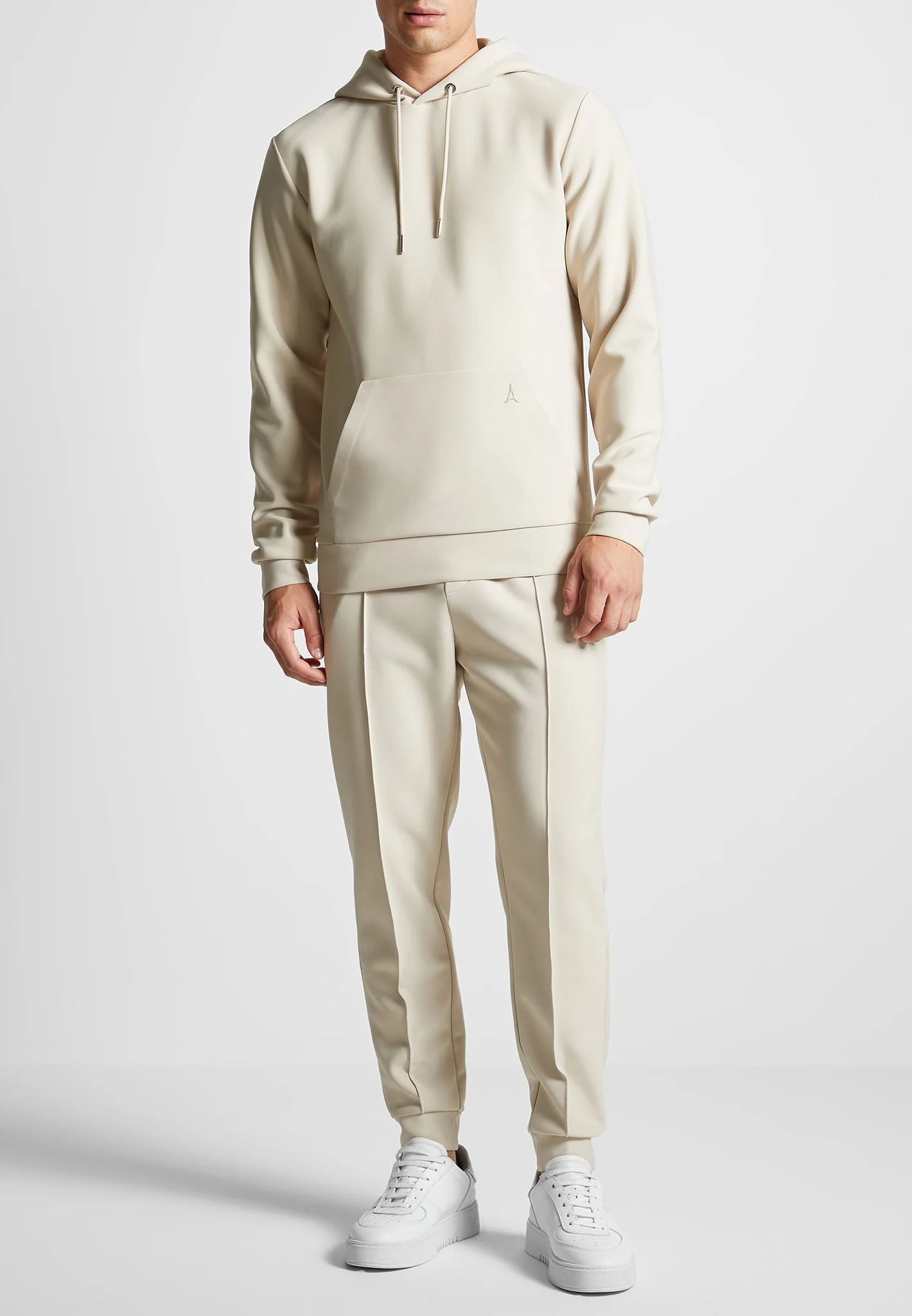 Neoprene Tapered Fit Pintuck Joggers - Stone - Image 2
