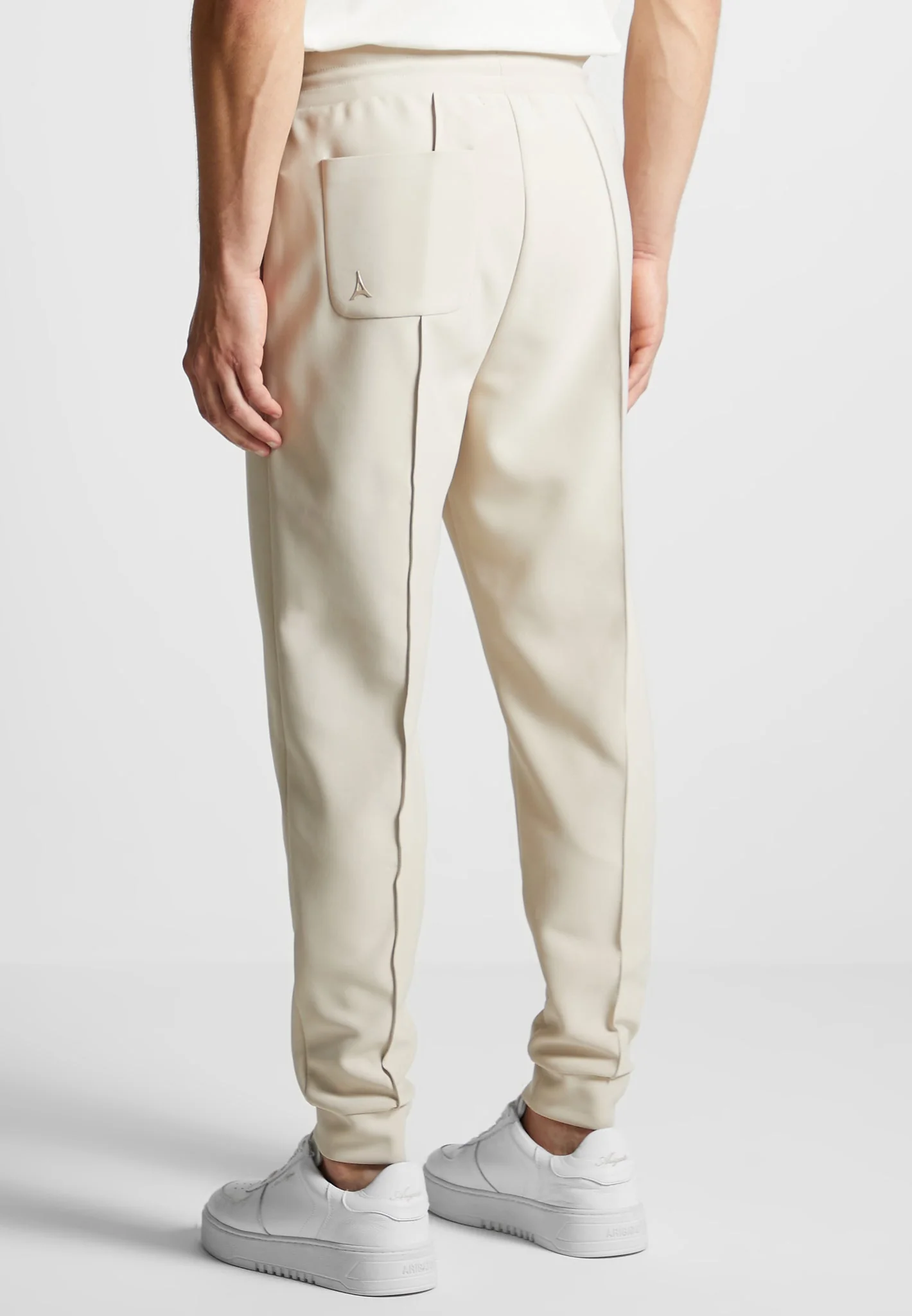 Neoprene Tapered Fit Pintuck Joggers - Stone - Image 6