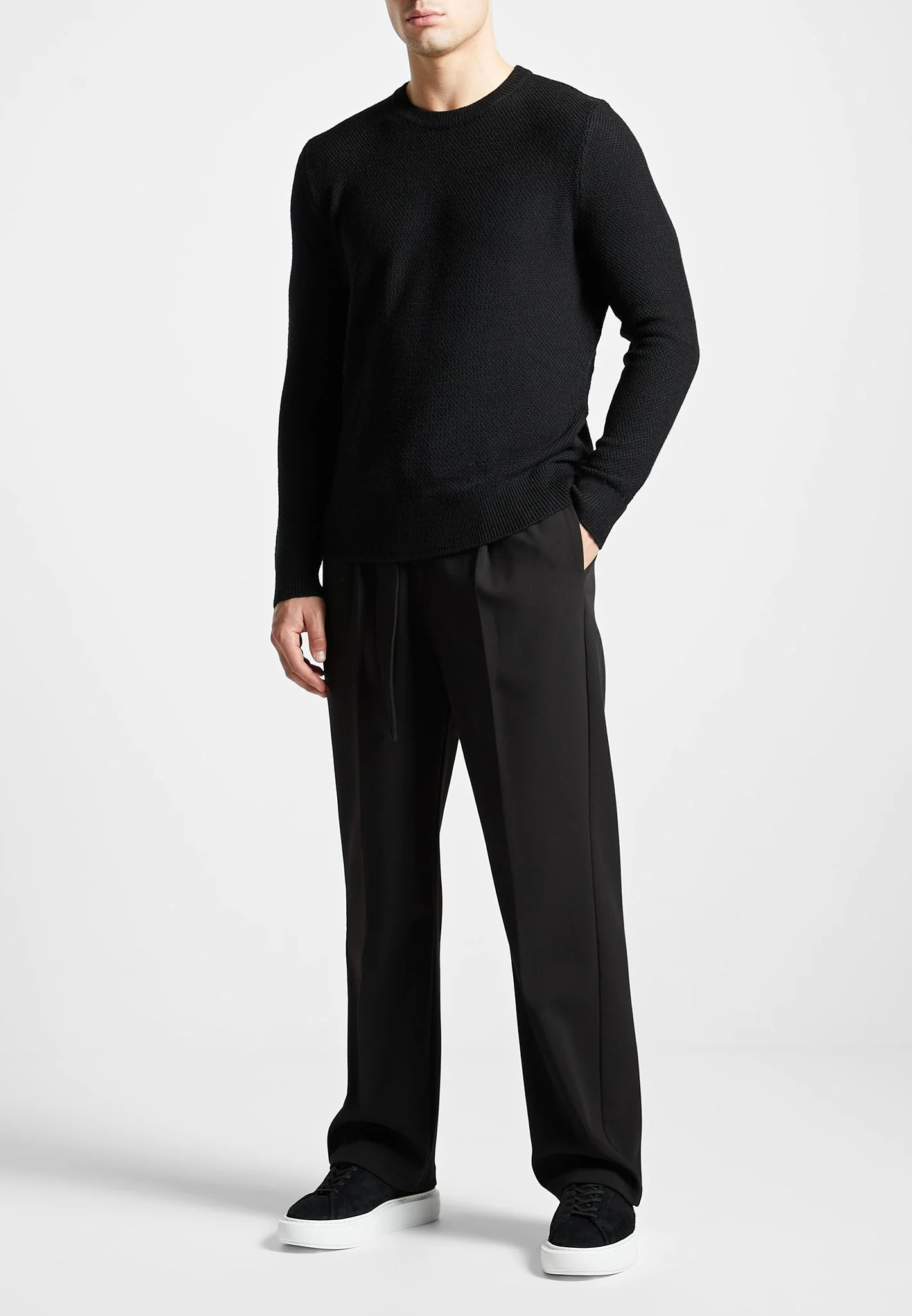 Gabin - Textured Wool Blend Jumper - Black - Image 2